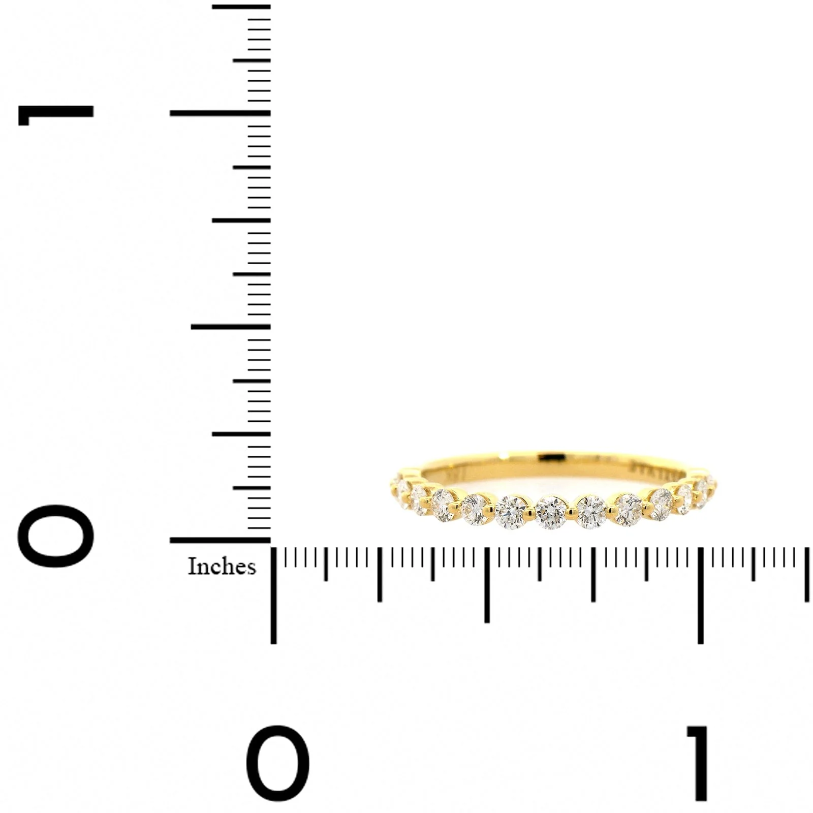 18K Yellow Gold Single Prong Round Diamond Wedding Ring - Image 4