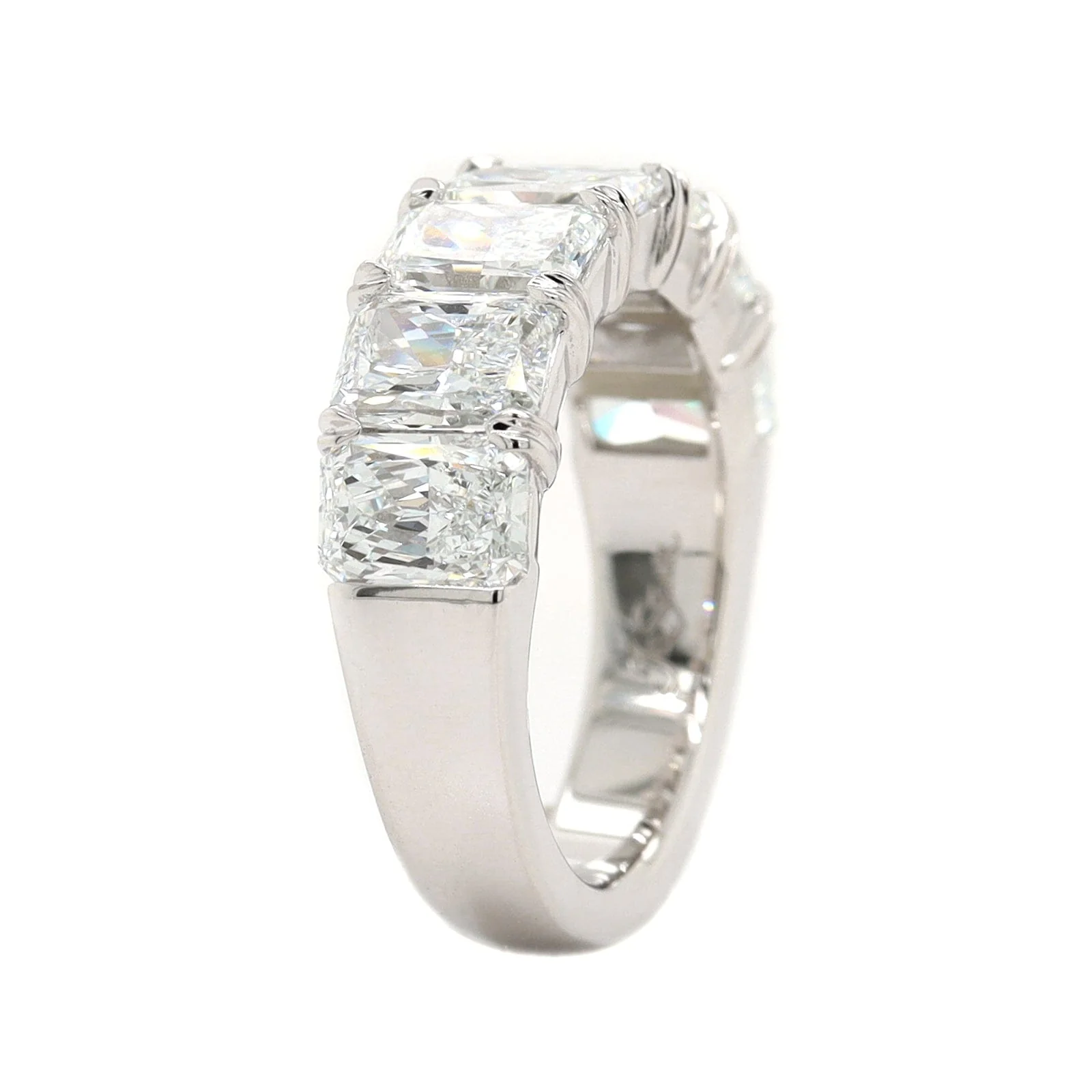 Platinum 7 Stone Radiant Cut Diamond Band - Image 2