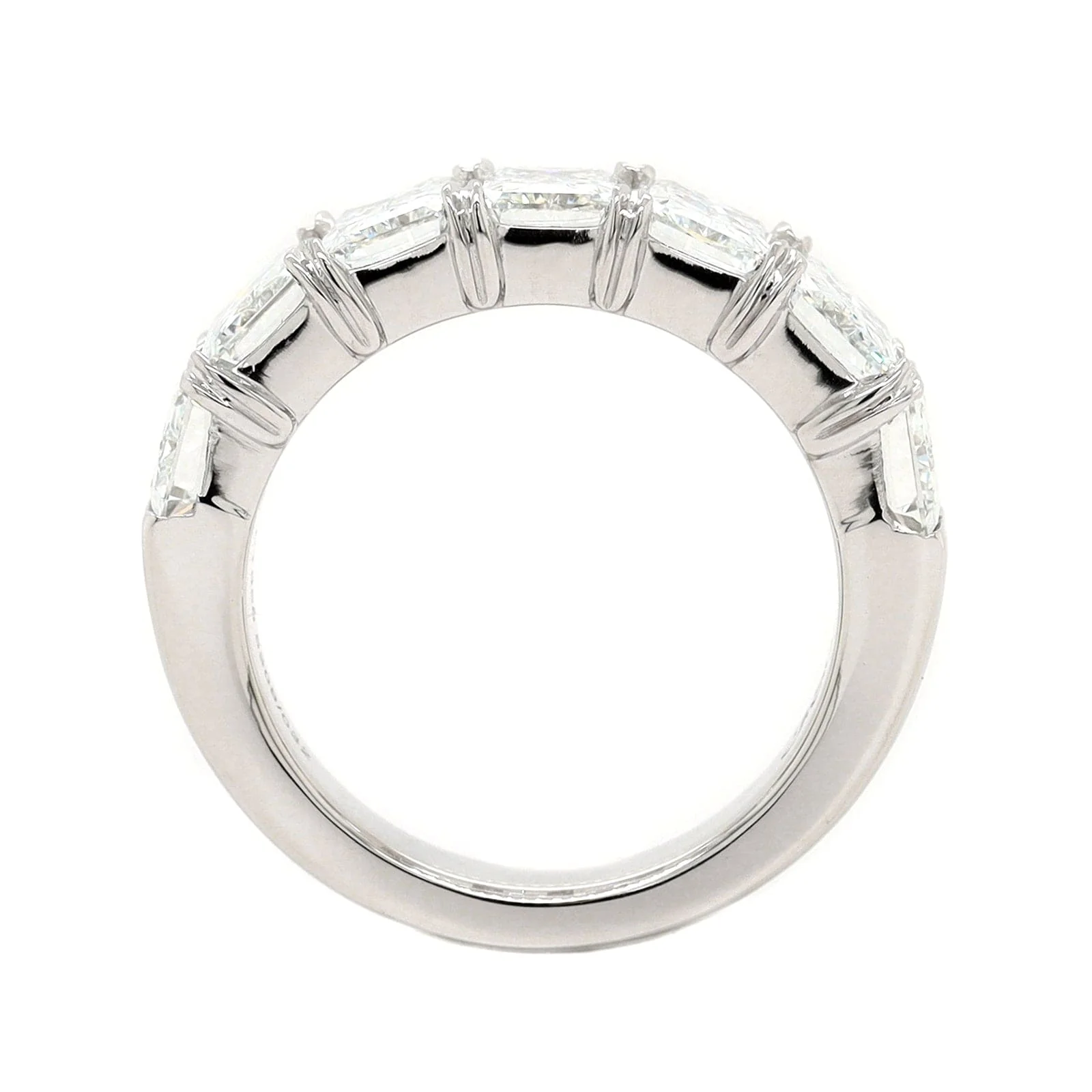 Platinum 7 Stone Radiant Cut Diamond Band - Image 3