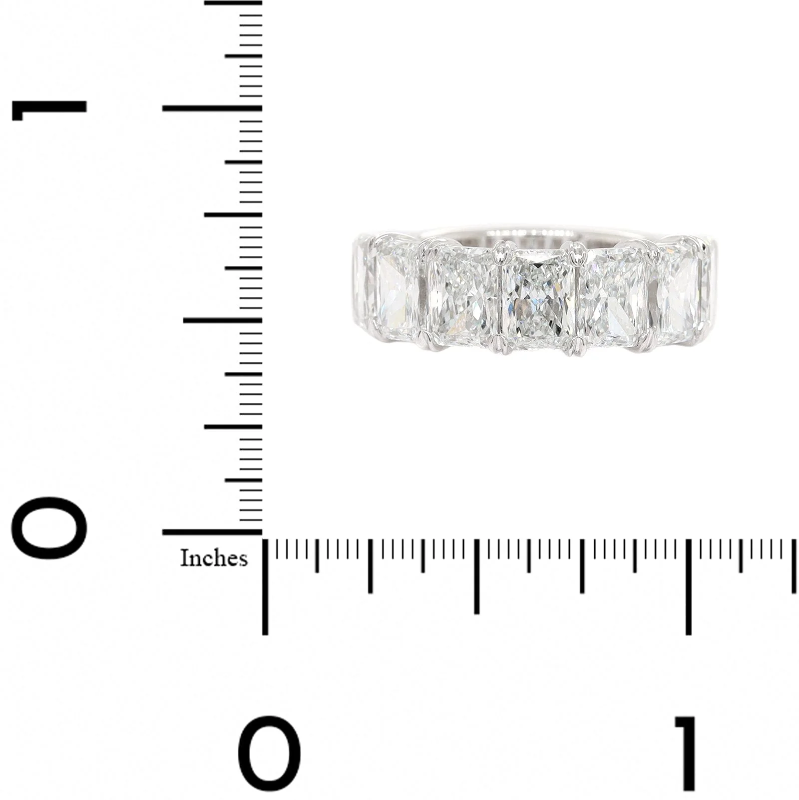 Platinum 7 Stone Radiant Cut Diamond Band - Image 4