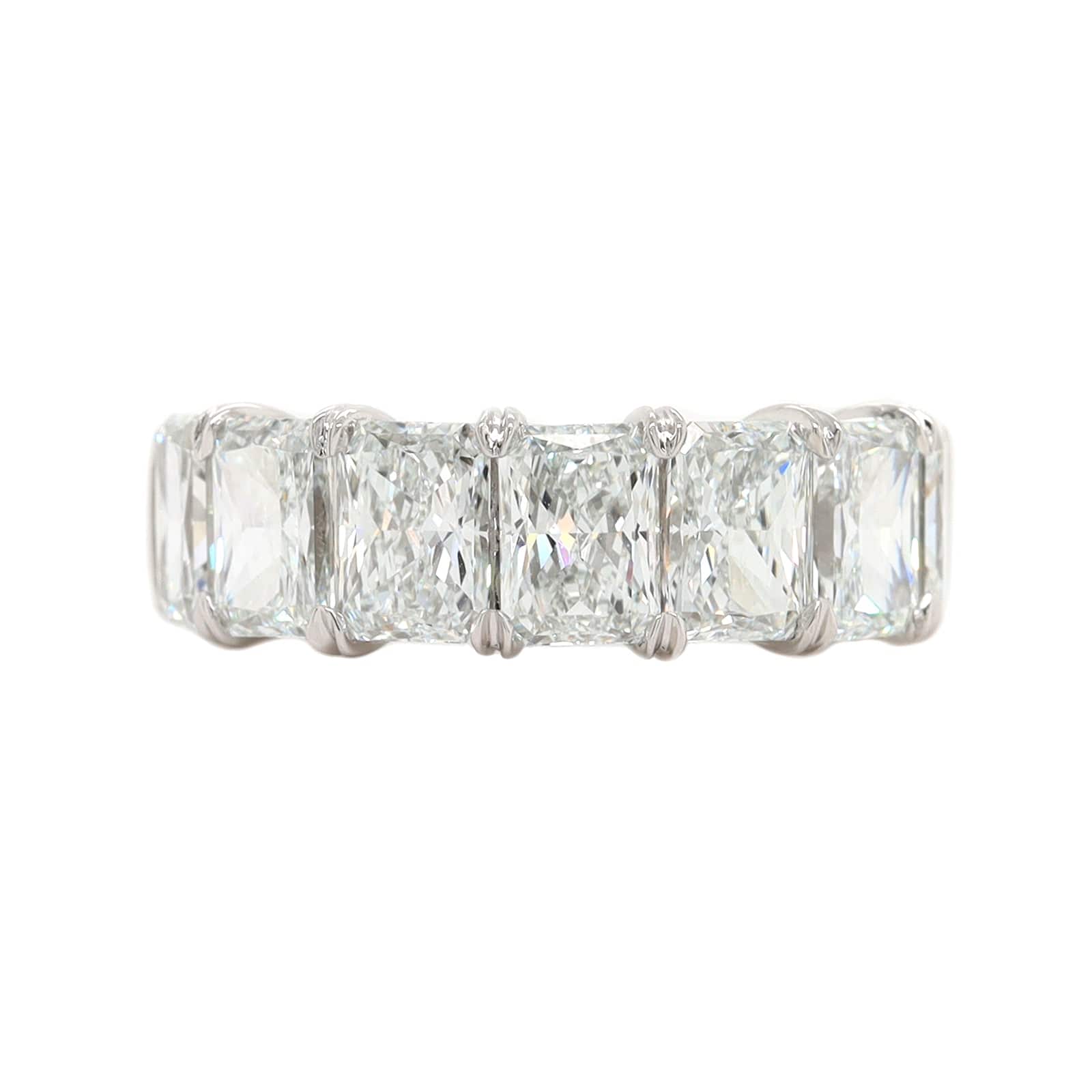 Platinum 7 Stone Radiant Cut Diamond Band - Image 5
