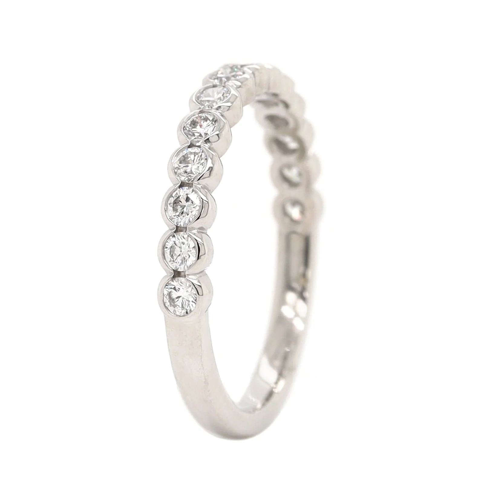 Platinum Semi Bezel Set Diamond Band - Image 2