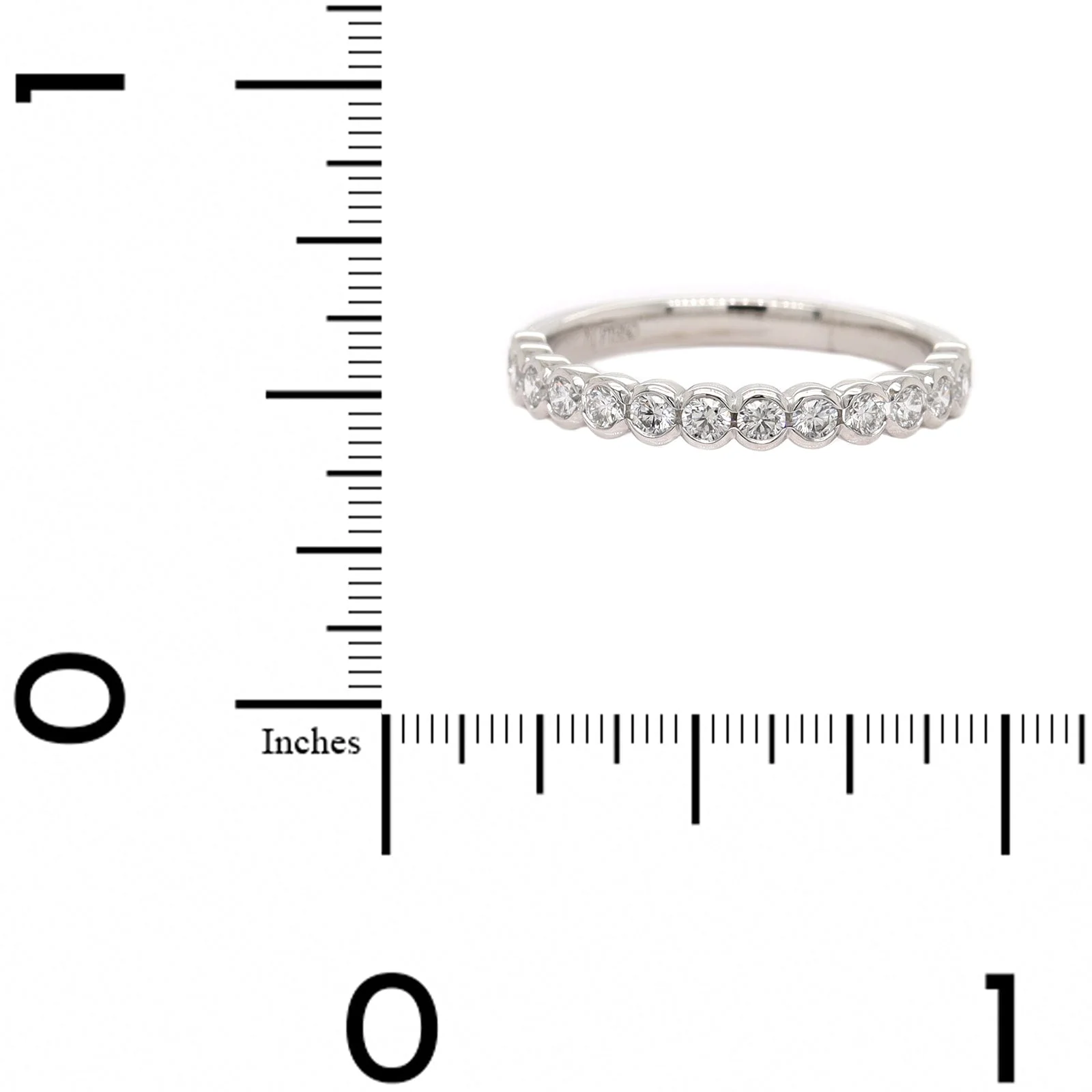 Platinum Semi Bezel Set Diamond Band - Image 4