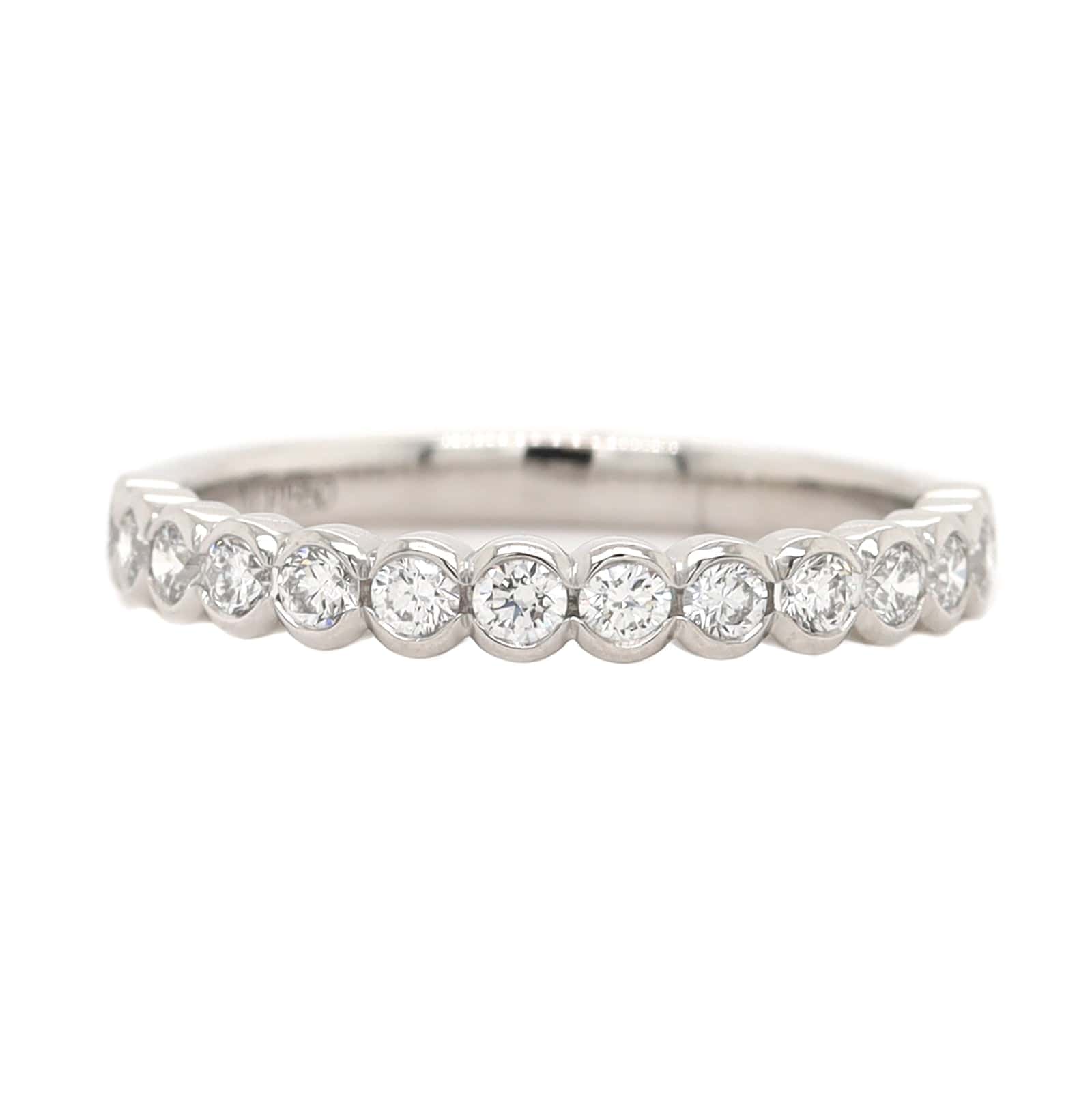 Platinum Semi Bezel Set Diamond Band - Image 5