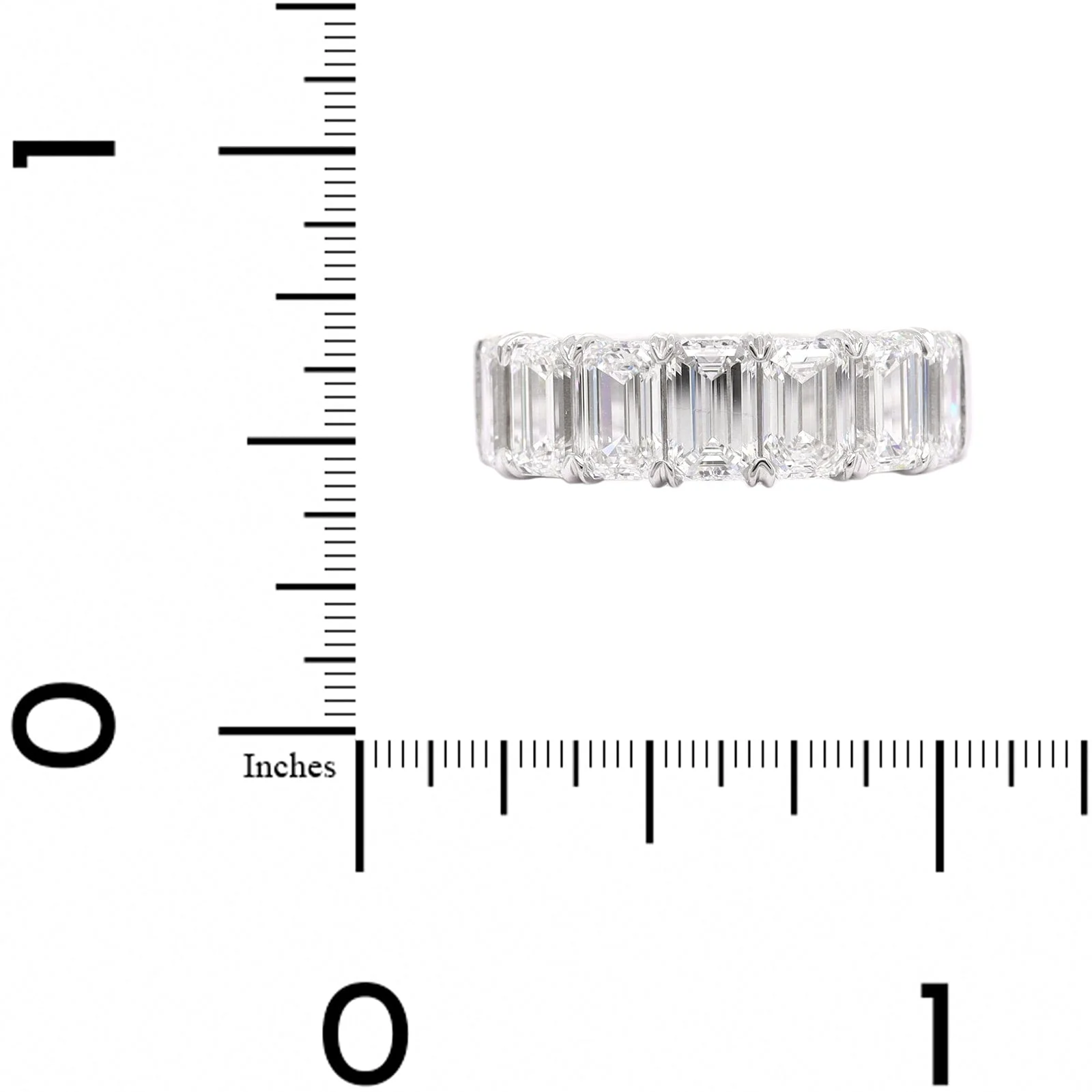 Platinum 7 Stone Emerald Cut 4CTW Diamond Band - Image 4