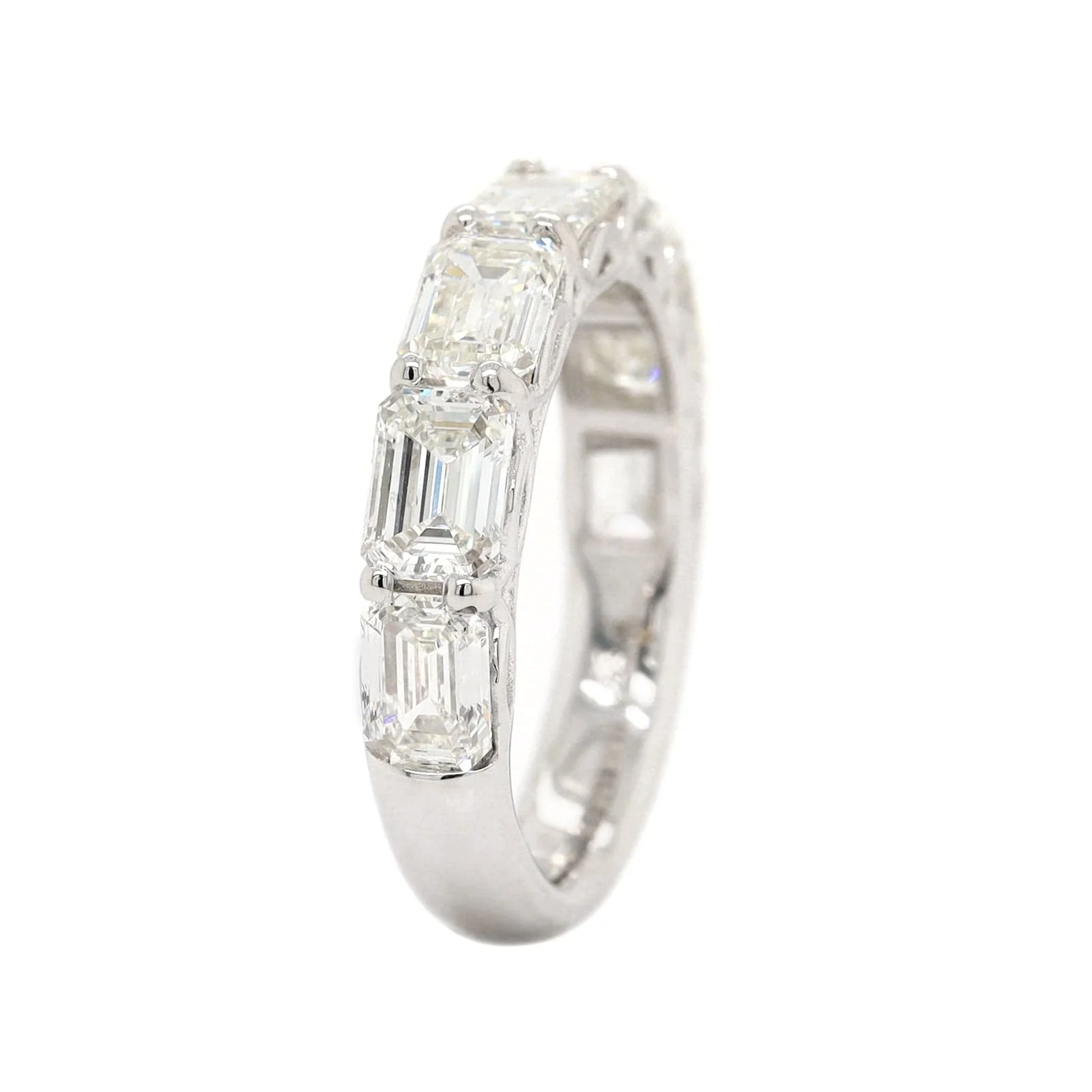 Platinum 7 Stone Emerald Cut 3CTW Diamond Band - Image 2