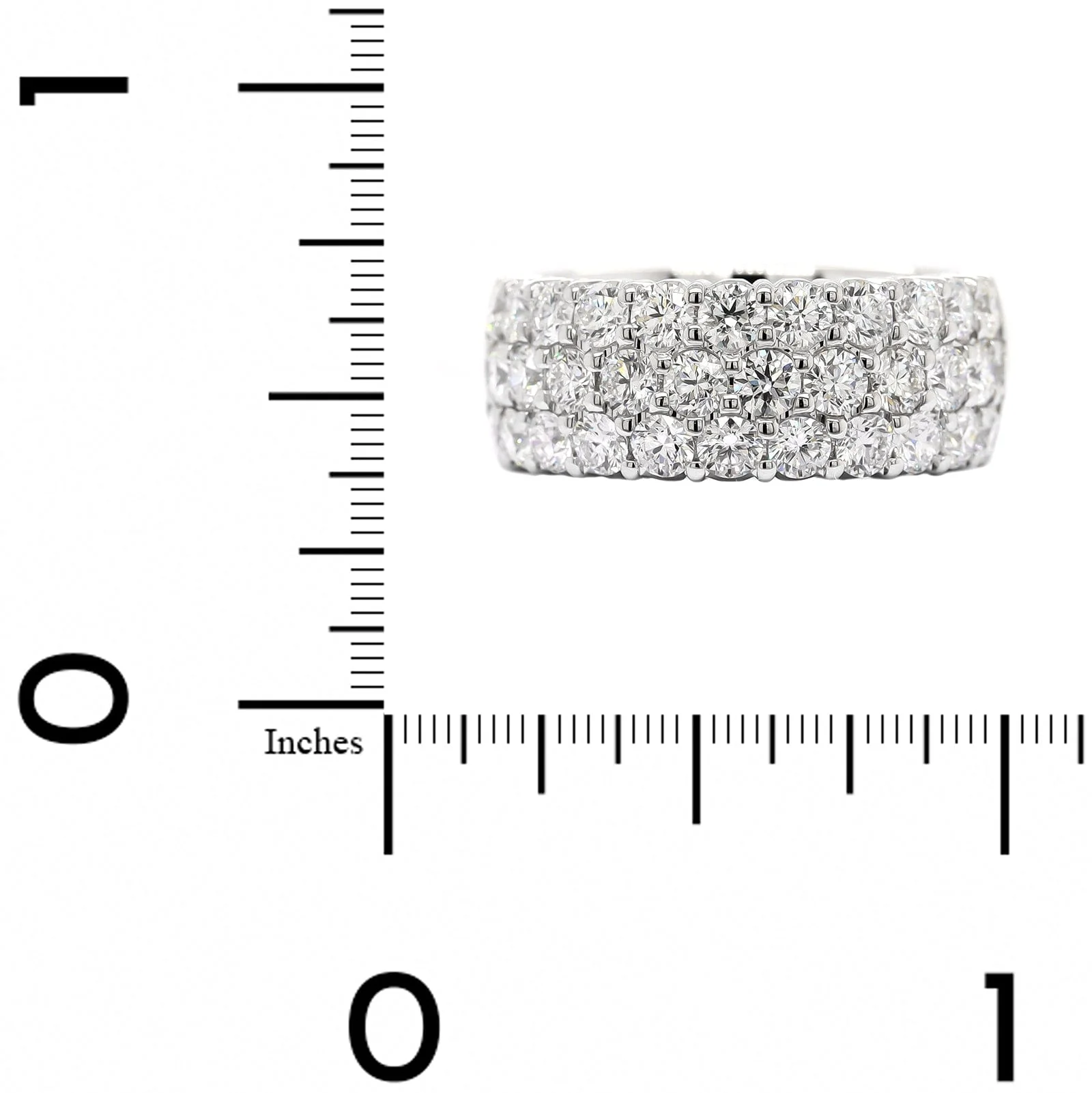 18K White Gold 3 Row Domed 2CTW Diamond Band - Image 4