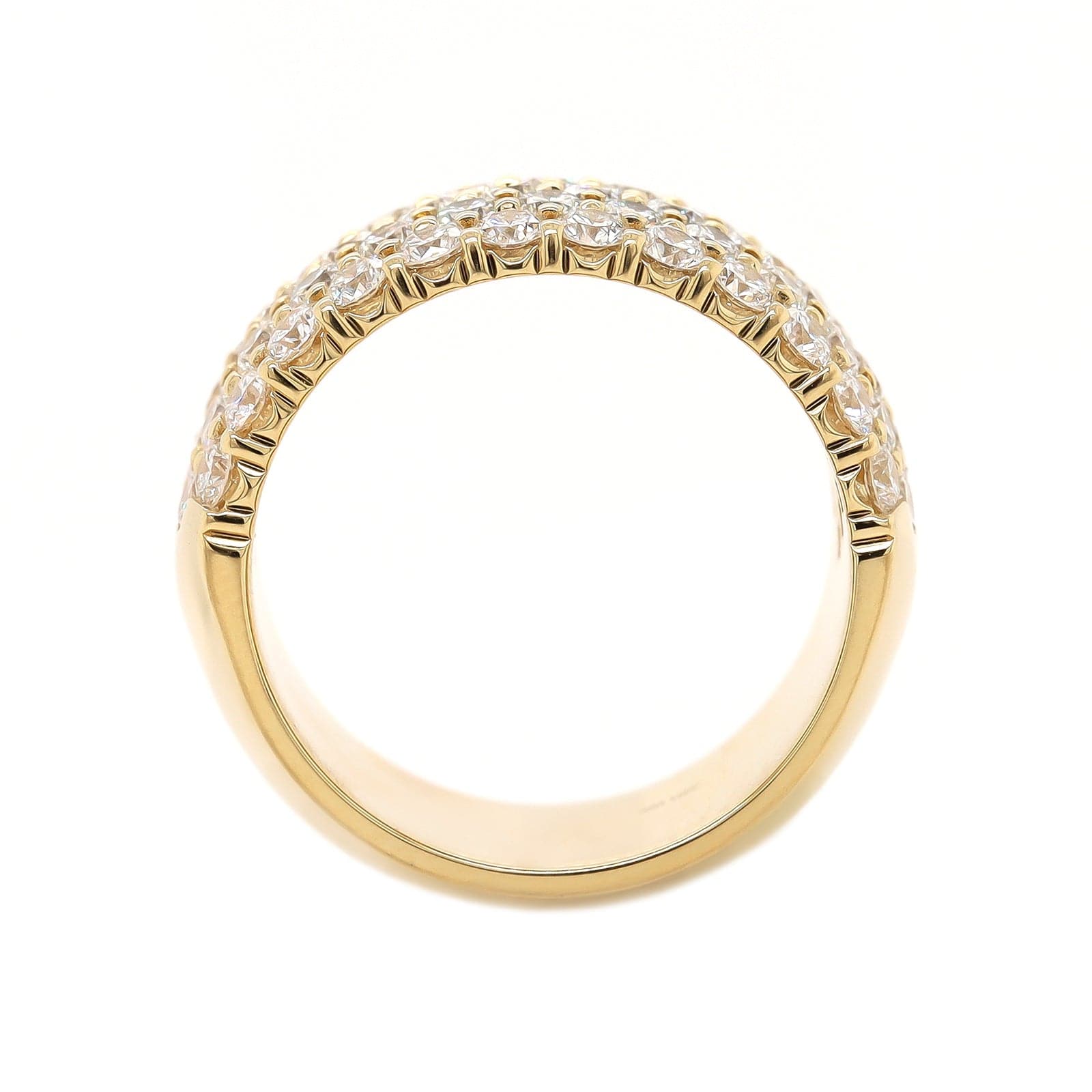18K Yellow Gold 5 Row Domed Diamond Band - Image 3
