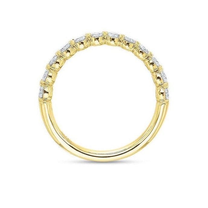 18K Yellow Gold Silke Prong Halfway Diamond Band - Image 3