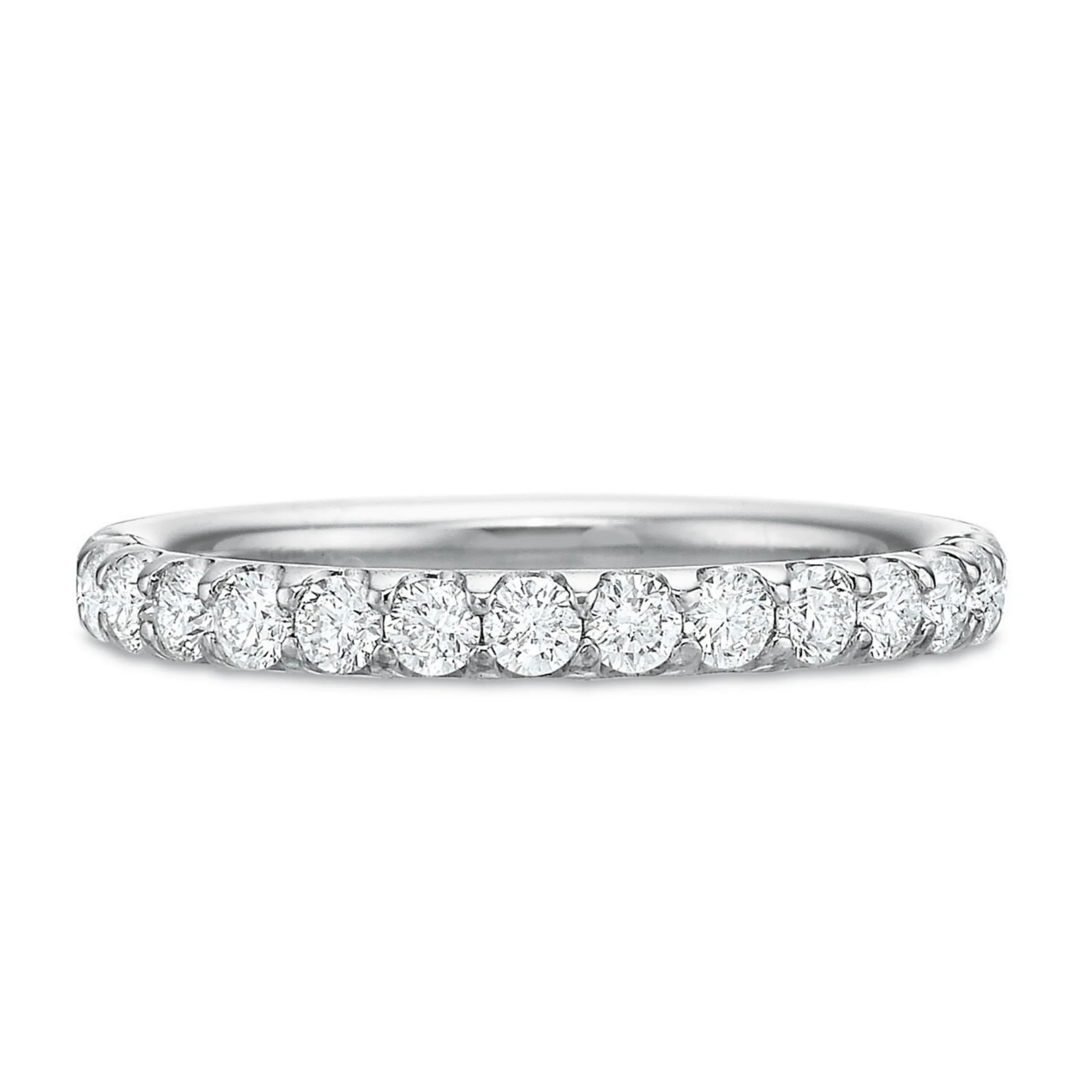 Platinum Comfort Fit Prong Set Band