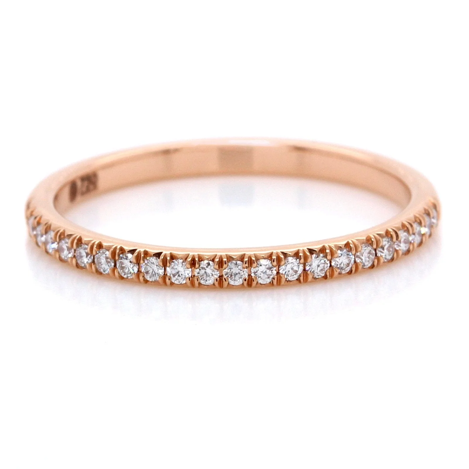 18K Rose Gold Shared Prong Diamond Band - Image 2