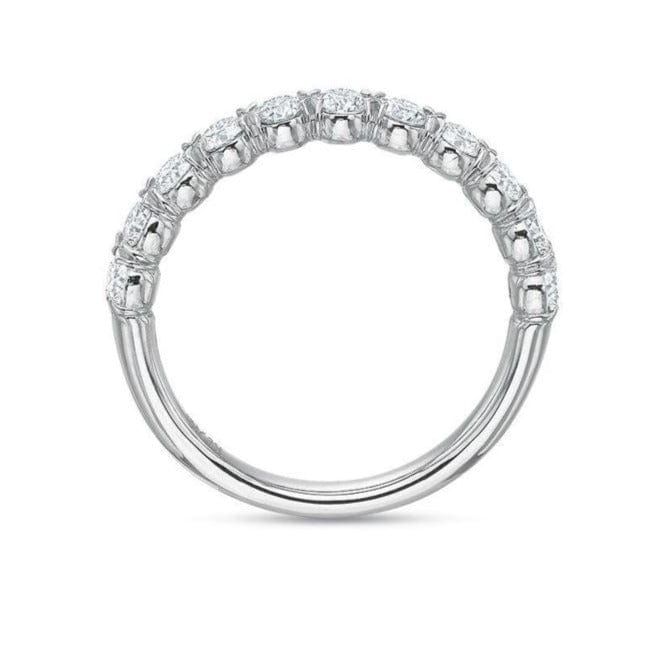 Platinum Prong Flush Set Diamond Band - Image 2