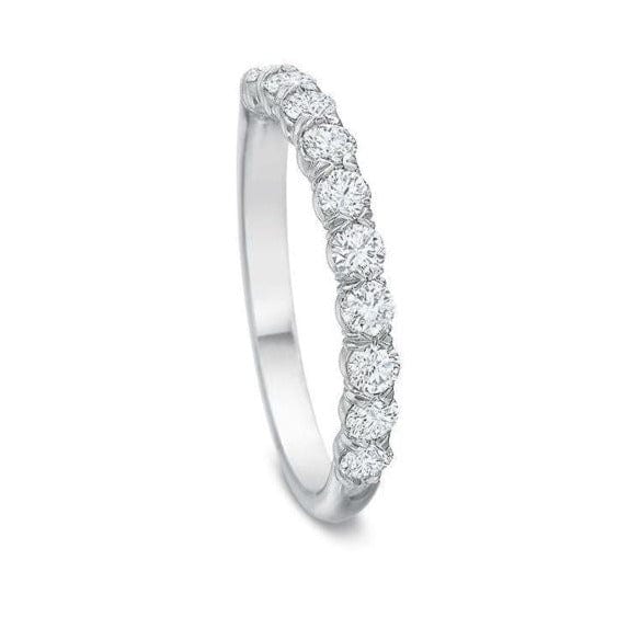 Platinum Prong Flush Set Diamond Band - Image 3