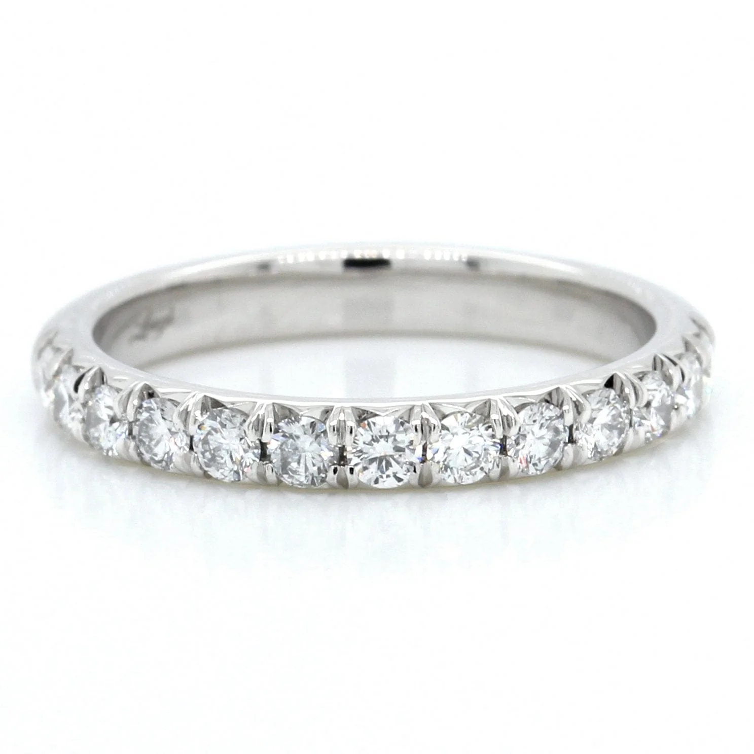 Platinum Flush Fit French Cut Diamond Band