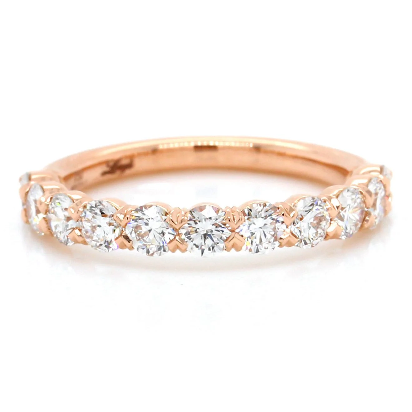 18K Rose Gold Flush Fit Prong Set Band