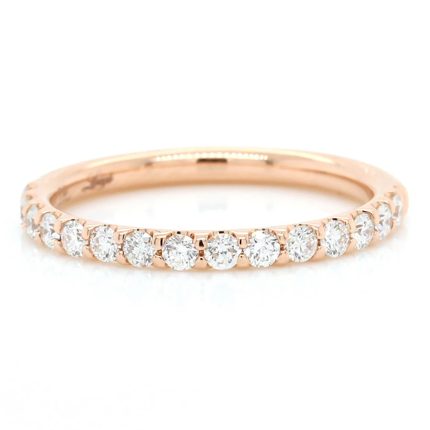 18K Rose Gold Prong Set Diamond Band