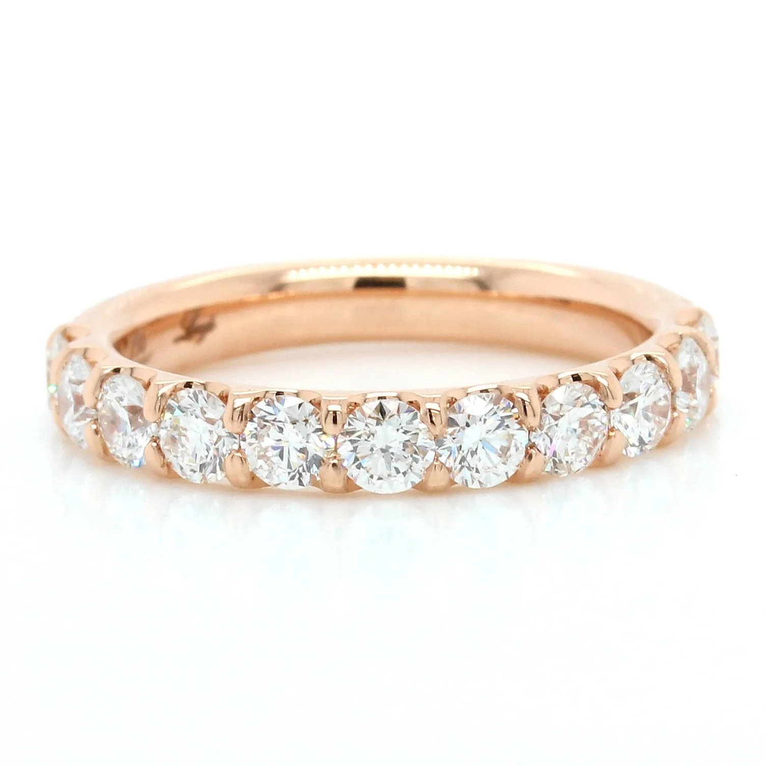 18K Rose Gold Prong Set Diamond Band