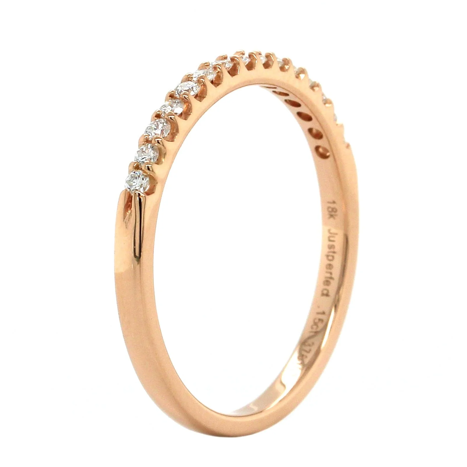 18K Rose Gold Shared Prong Diamond Band - Image 2
