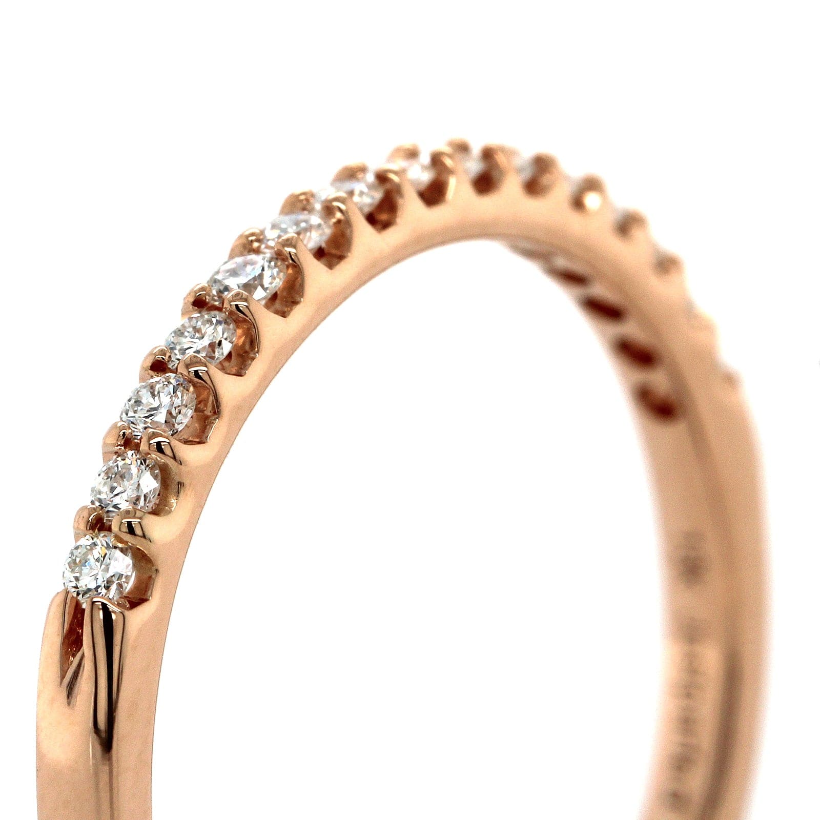 18K Rose Gold Shared Prong Diamond Band - Image 4