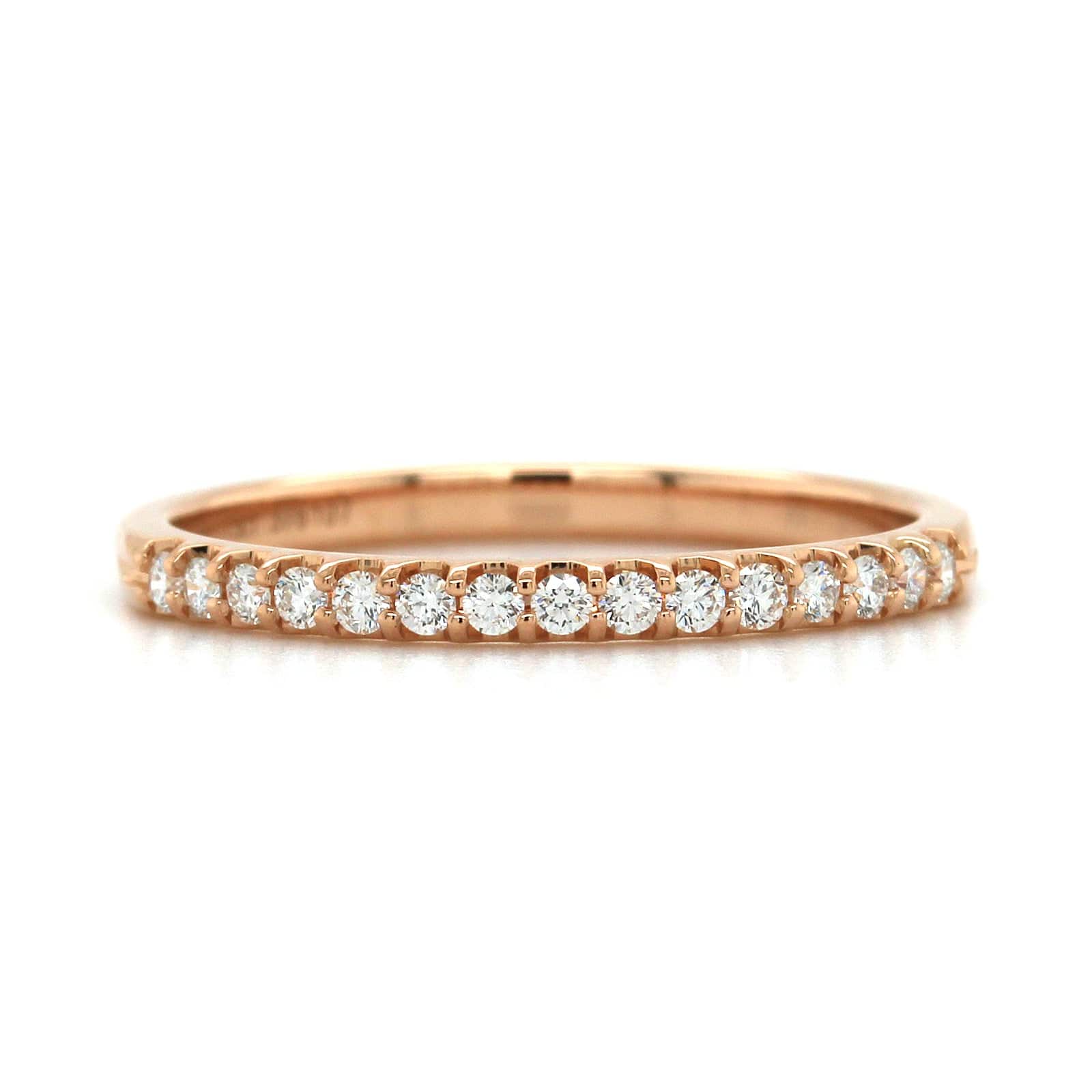 18K Rose Gold Shared Prong Diamond Band - Image 5