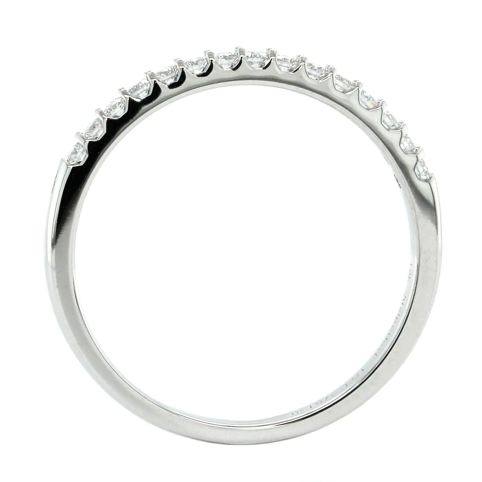 18K White Gold Shared Prong Diamond Band - Image 3