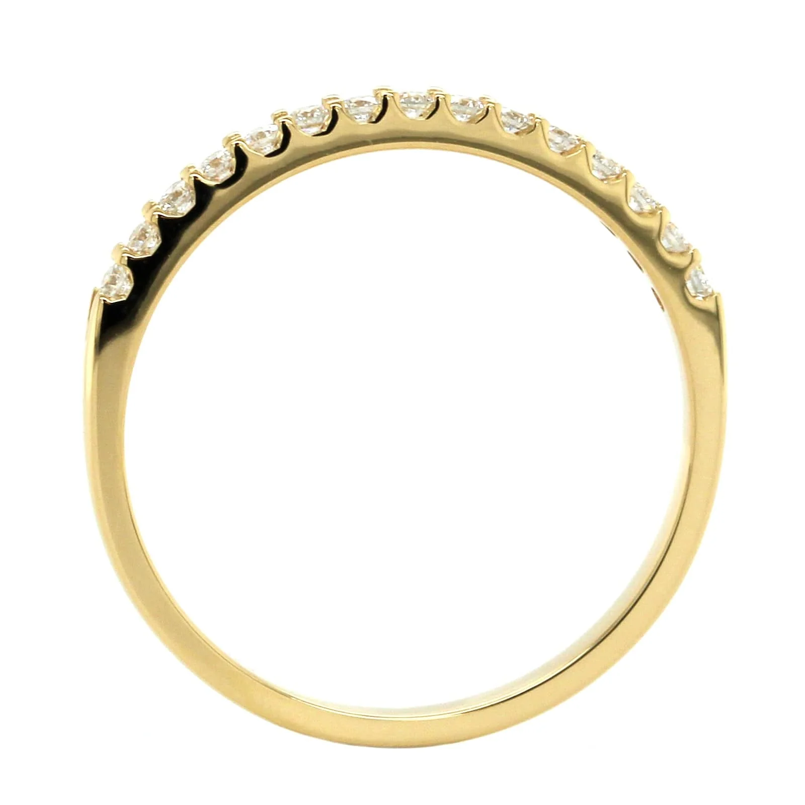 18K Yellow Gold Shared Prong Diamond Band - Image 2