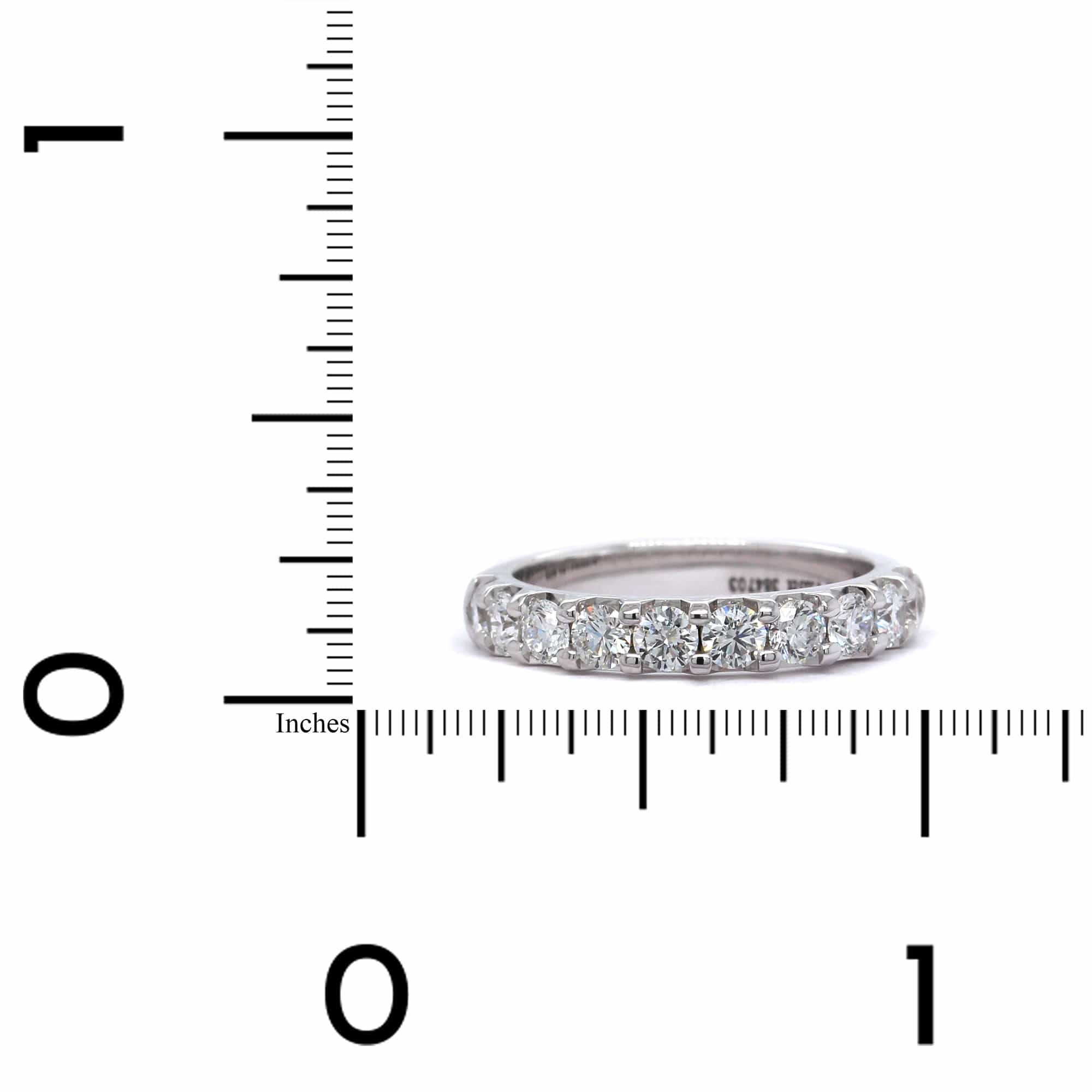 18K White Gold Shared Prong 10-Stone Band - Image 3