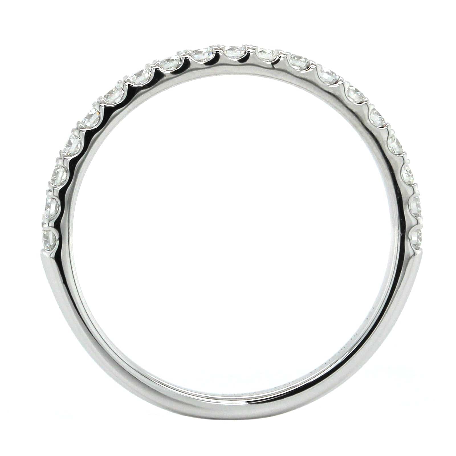 18K White Gold Prong Set 19 Stone Diamond Band - Image 3