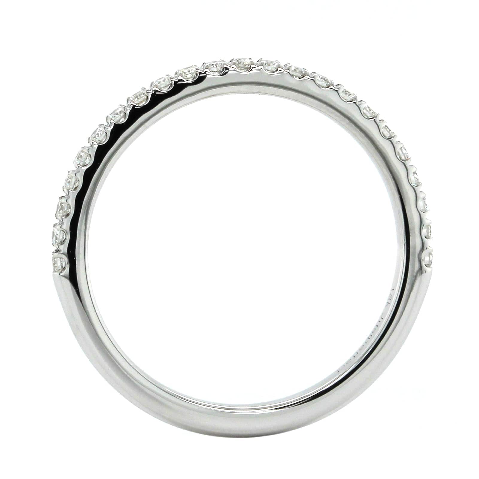 18K White Gold Prong Set 23 Stone Diamond Band - Image 3