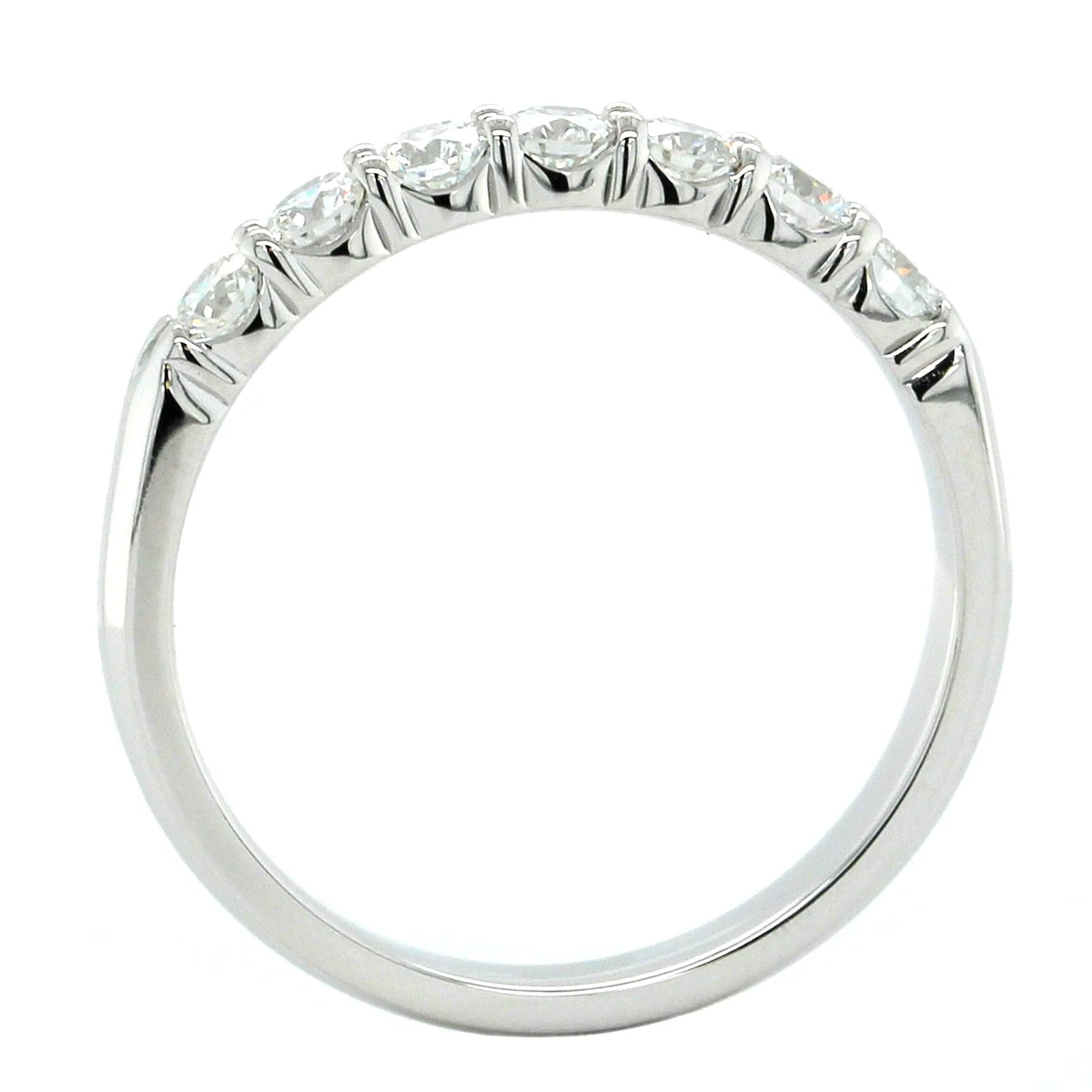18K White Gold 7 Stone Diamond Band - Image 3