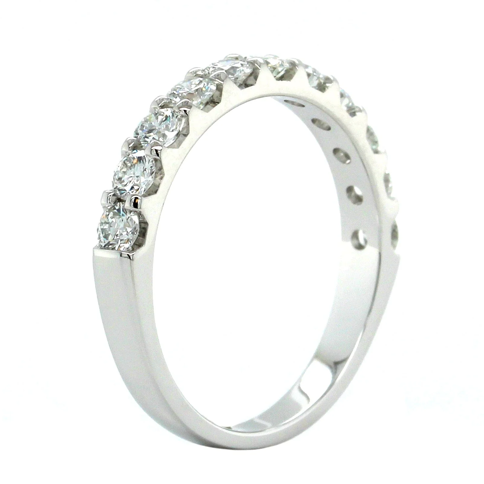 18K White Gold 11 Stone Diamond Band - Image 2