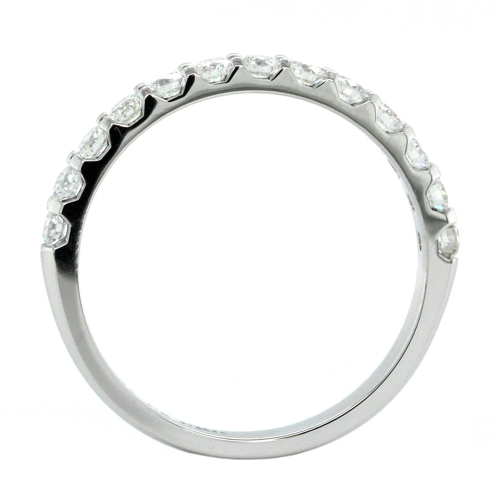 18K White Gold Shared Prong Diamond Band - Image 3