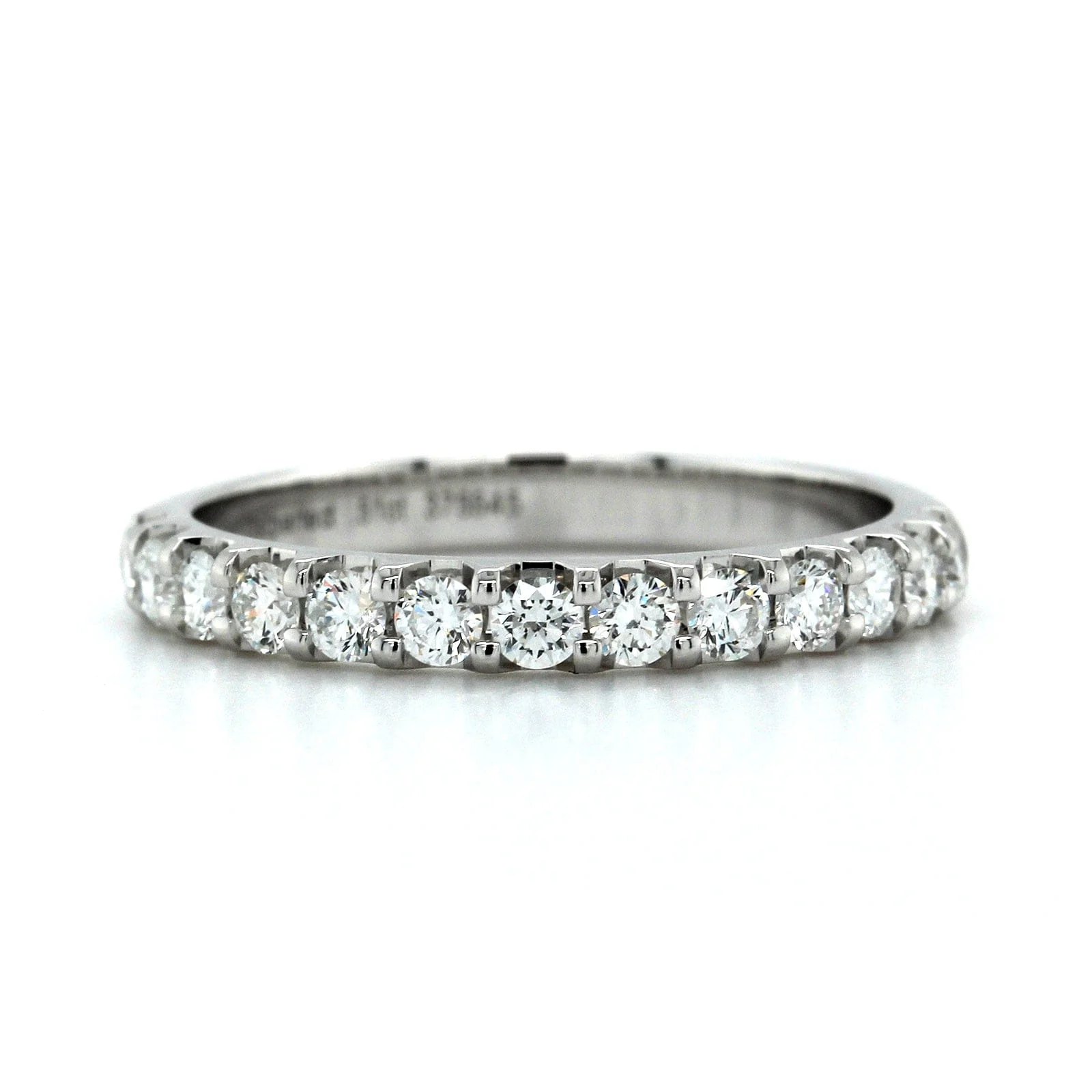 18K White Gold Shared Prong Diamond Band - Image 5
