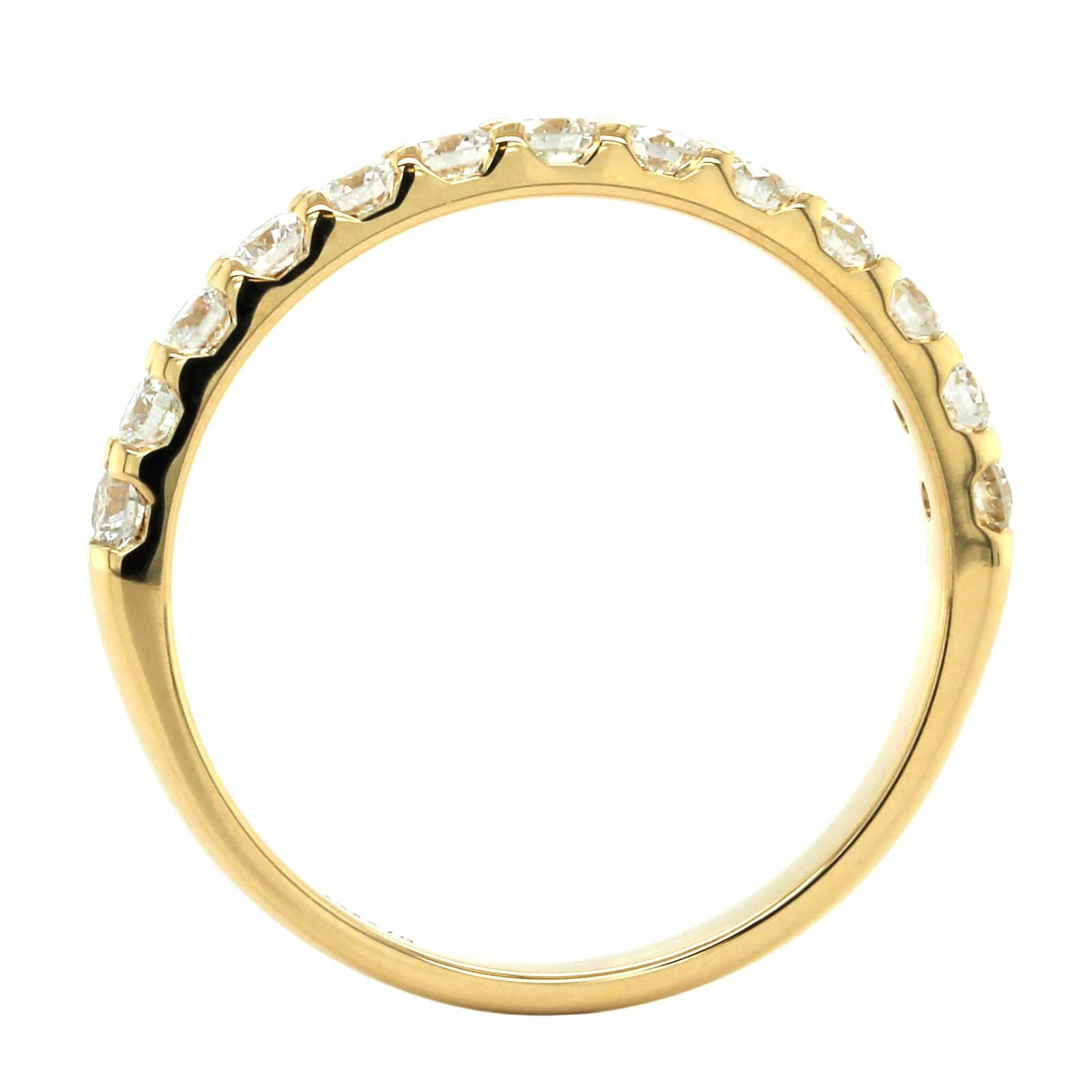 18K Yellow Gold Shared Prong Diamond Band - Image 3