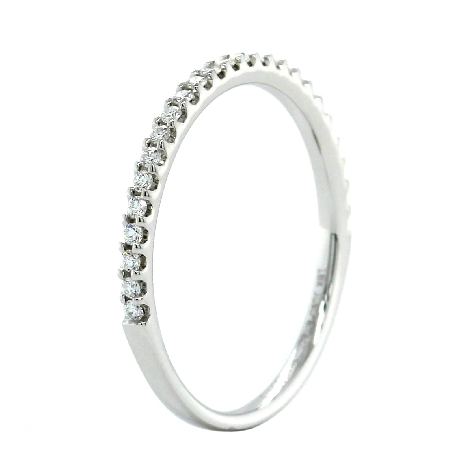 18K White Gold Shared Prong Diamond Band - Image 2