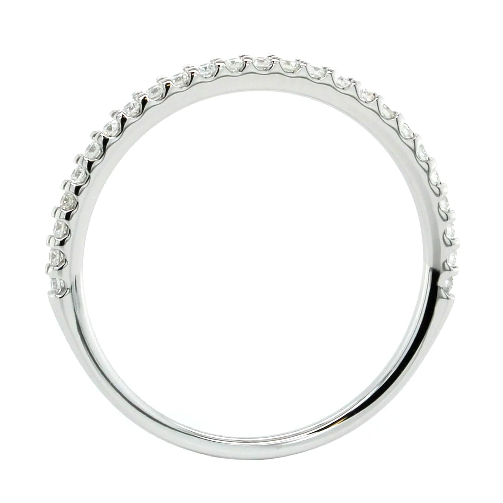 18K White Gold Shared Prong Diamond Band - Image 3