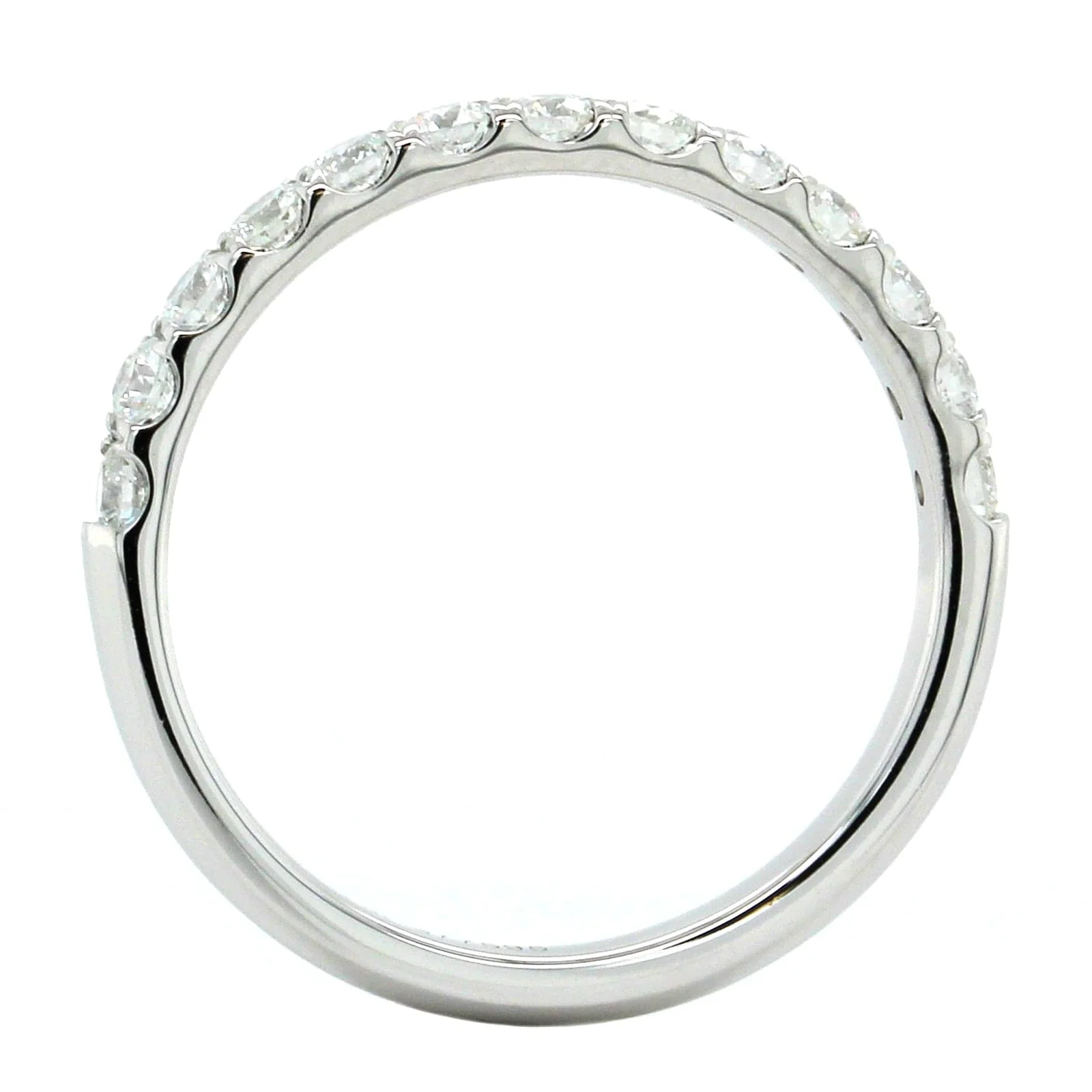 18K White Gold Shared Prong Diamond Band - Image 3