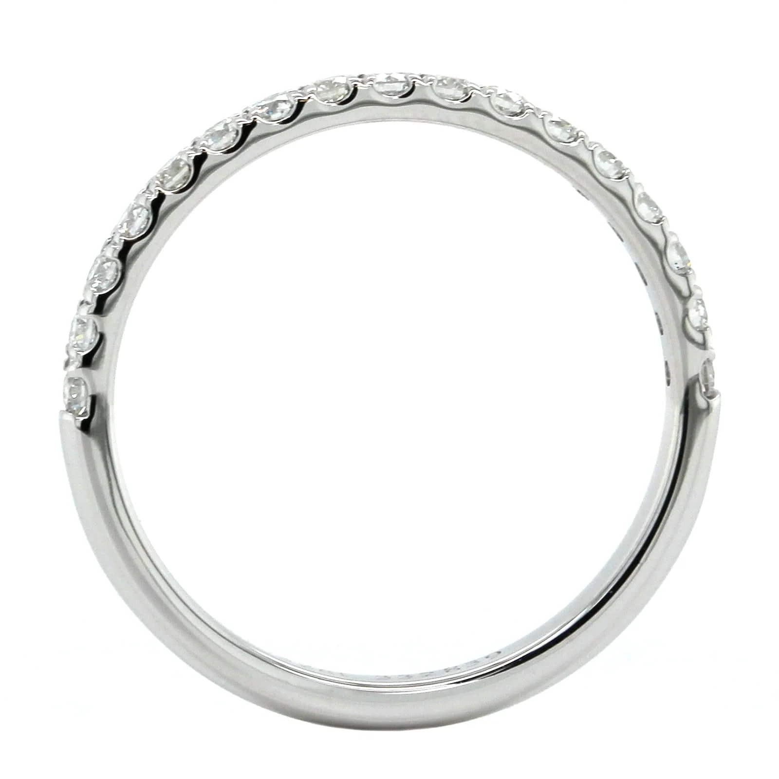 18K White Gold Shared Prong Diamond Band - Image 3