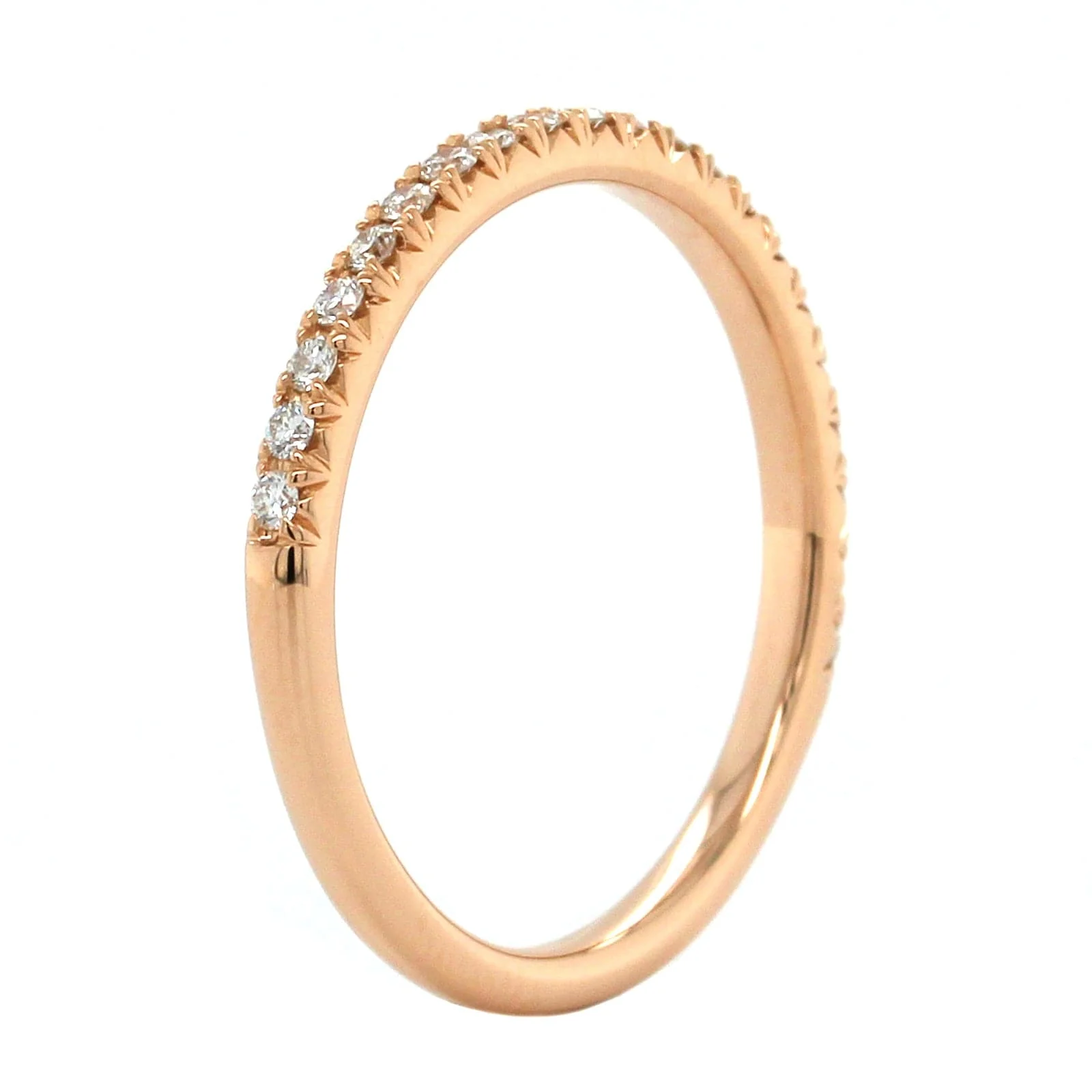 18K Rose Gold Shared Prong Diamond Band - Image 2