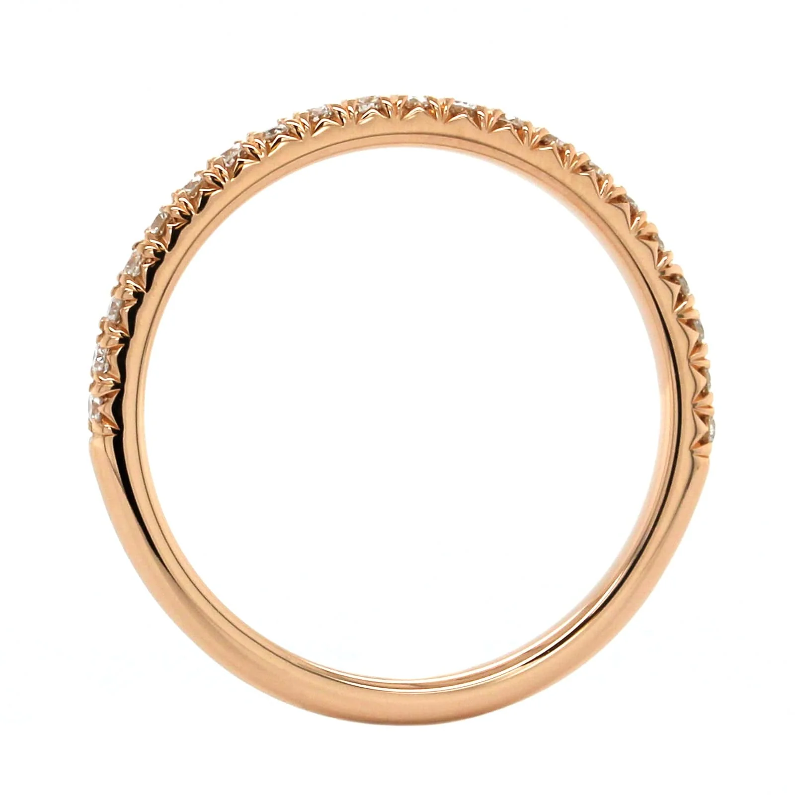 18K Rose Gold Shared Prong Diamond Band - Image 3