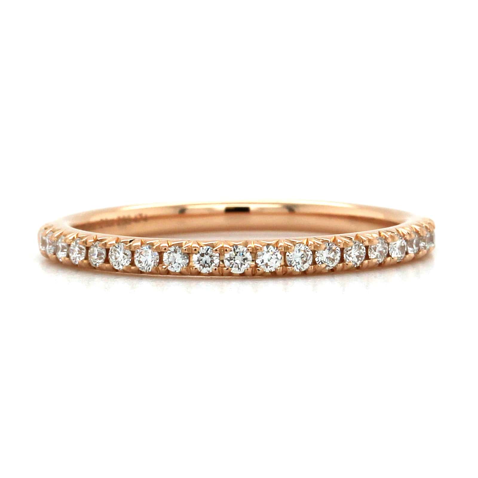 18K Rose Gold Shared Prong Diamond Band - Image 5