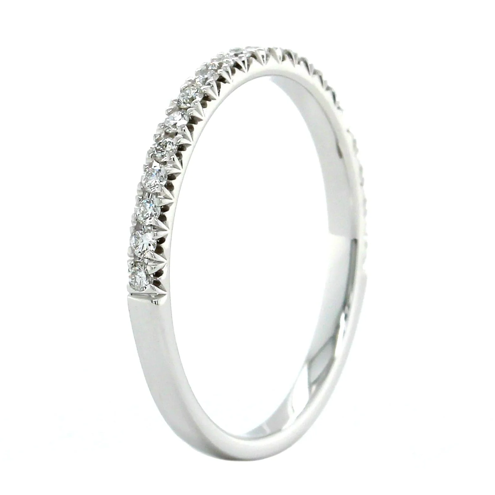 18K White Gold Shared Prong Diamond Band - Image 2