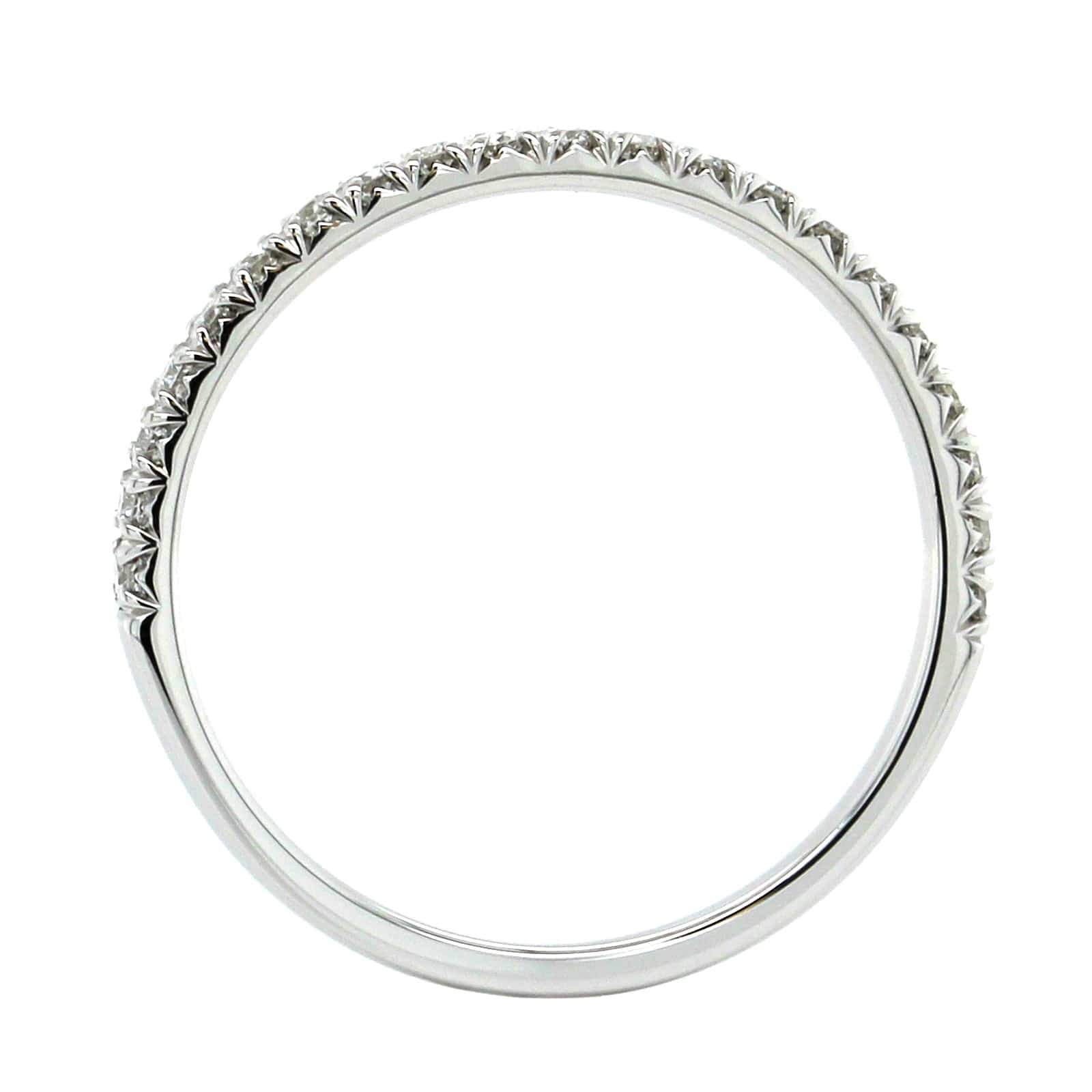 18K White Gold Shared Prong Diamond Band - Image 3
