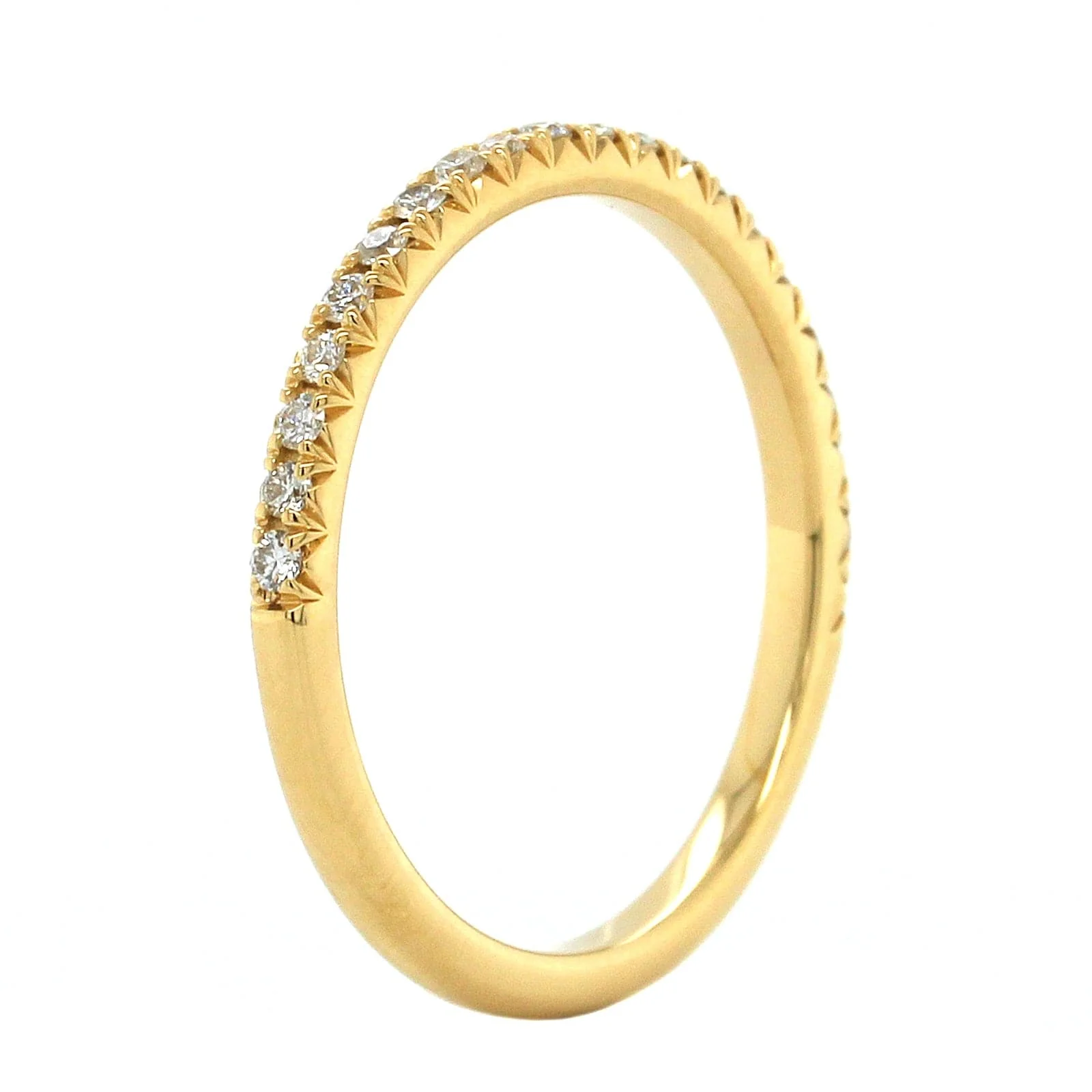 18K Yellow Gold Shared Prong Diamond Band - Image 2