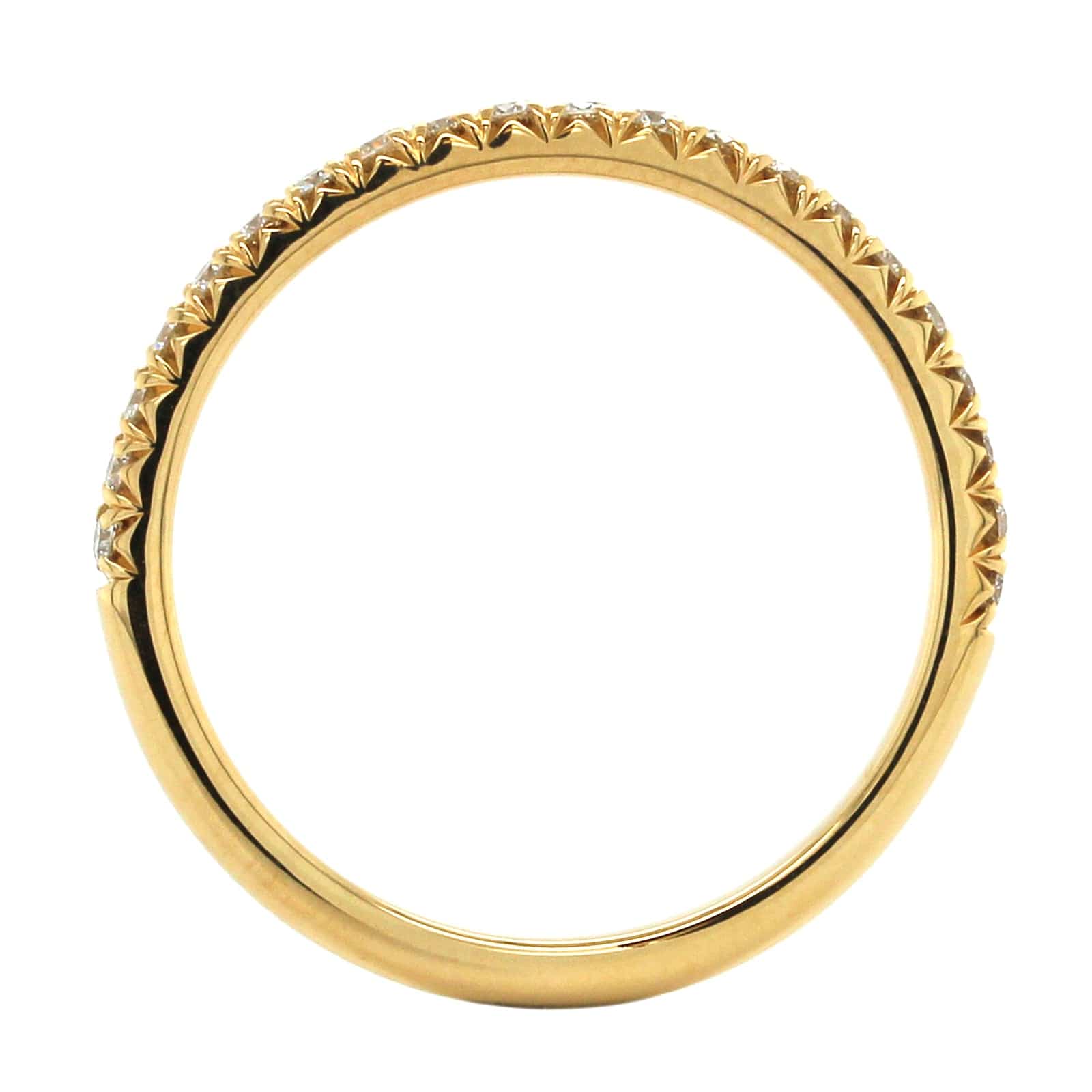 18K Yellow Gold Shared Prong Diamond Band - Image 3