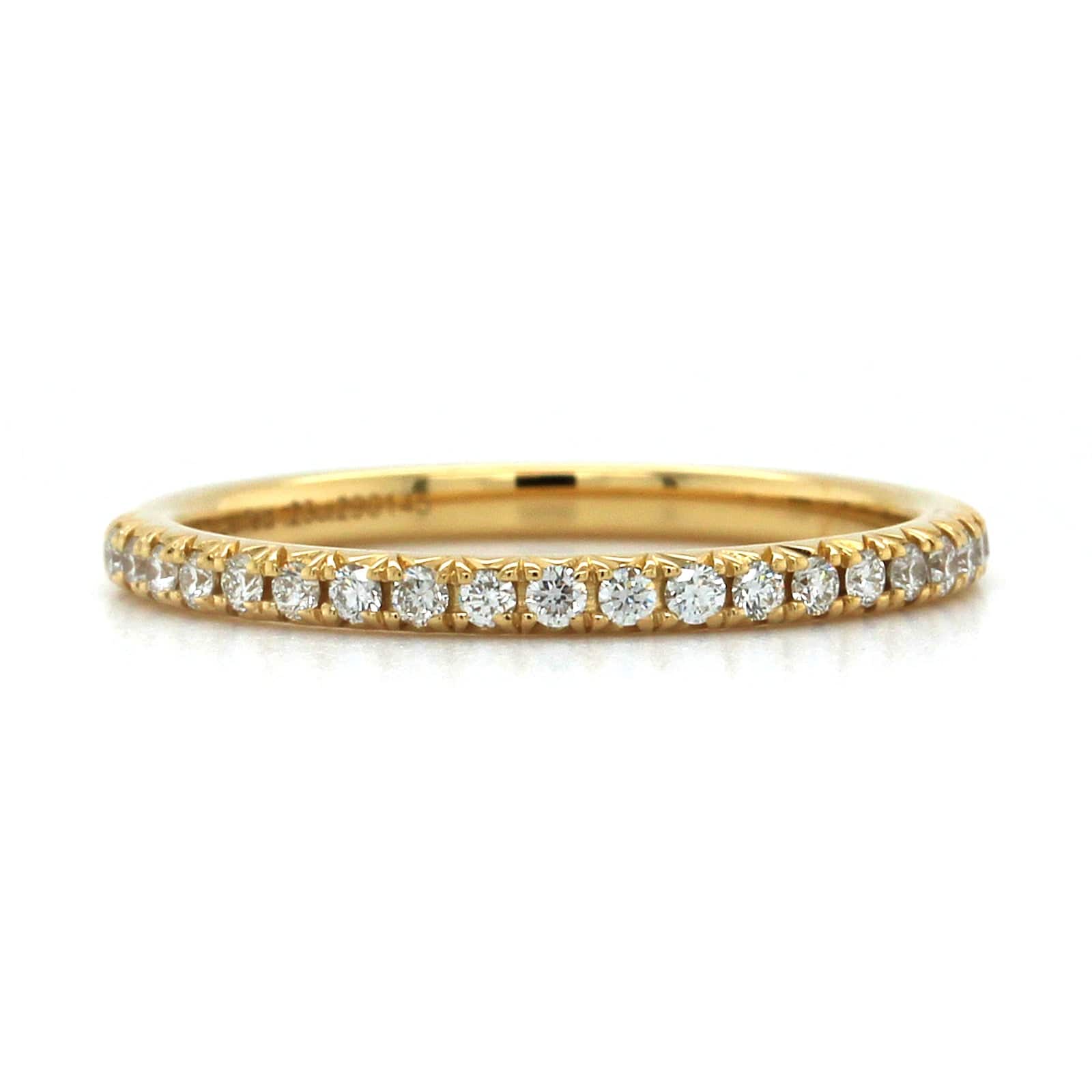 18K Yellow Gold Shared Prong Diamond Band - Image 5