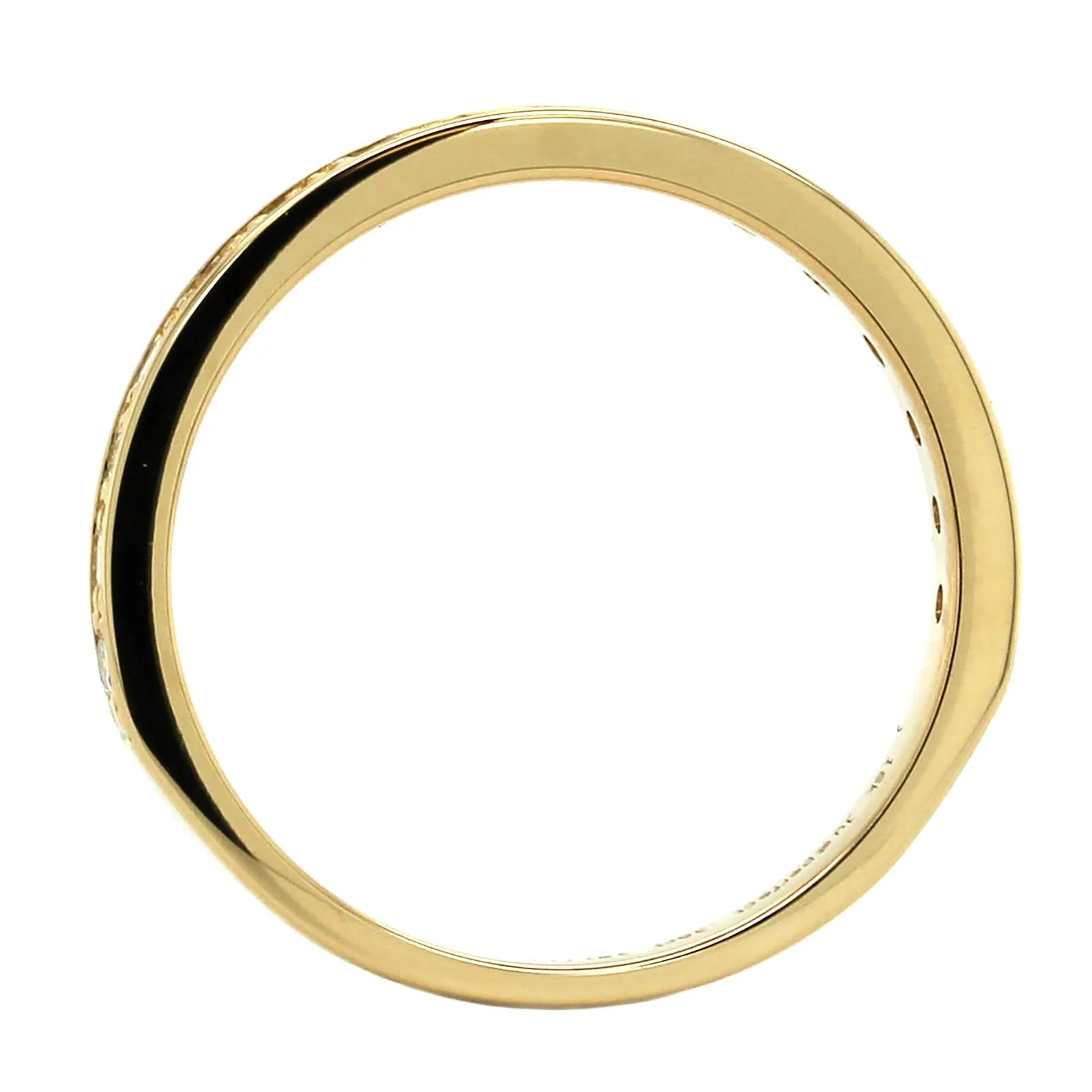 18K Yellow Gold Flat Sides Diamond Band - Image 3