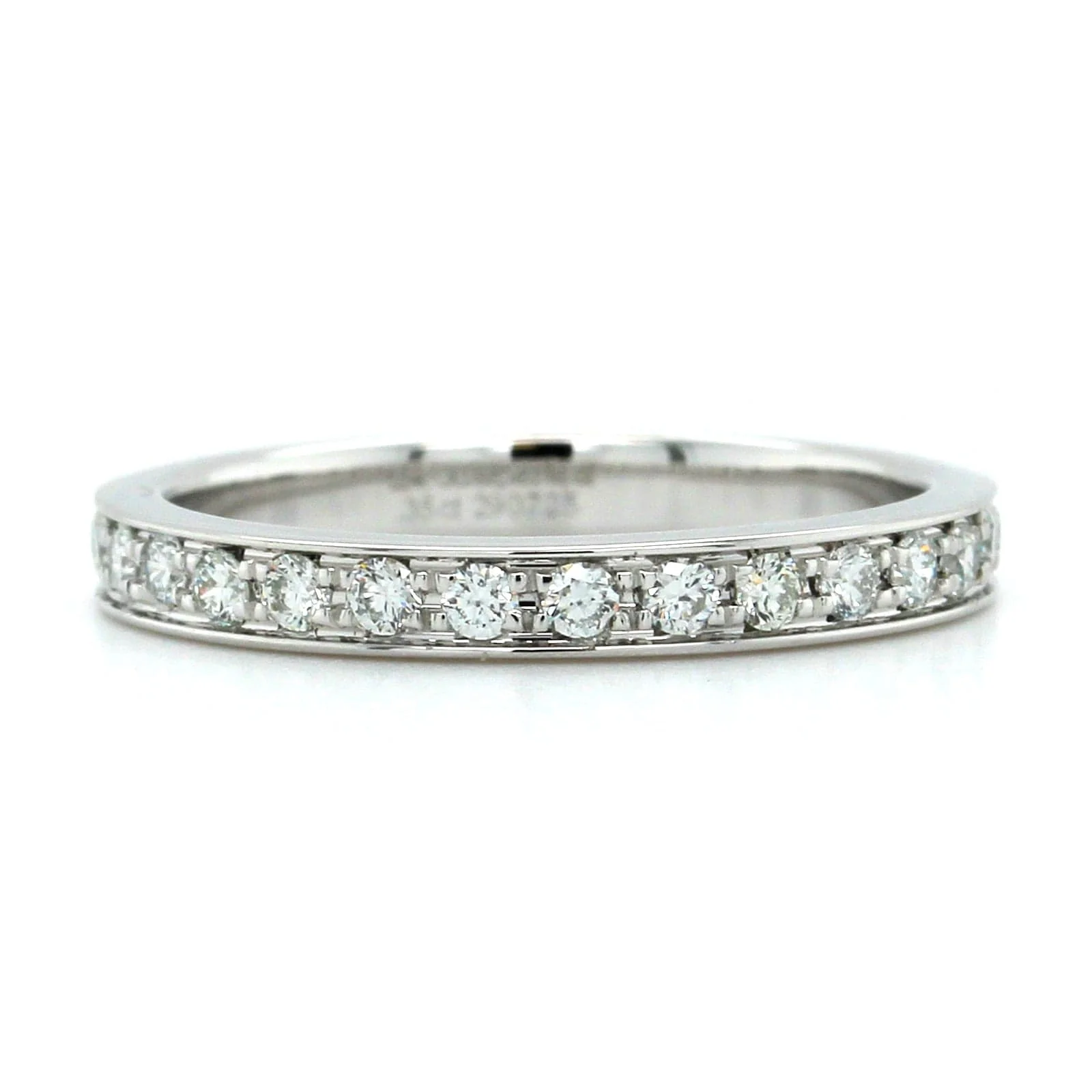 18K White Gold Bead Set 16 Stone Diamond Band - Image 5