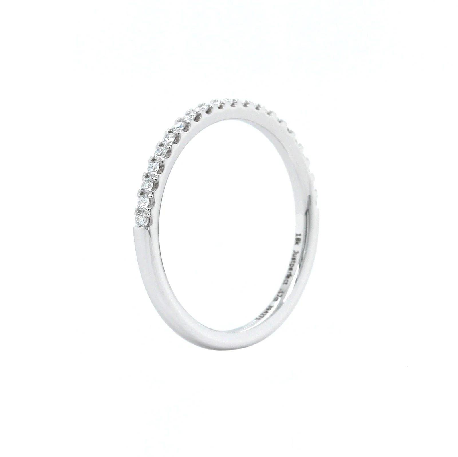 18K White Gold Prong Set Diamond Band - Image 2
