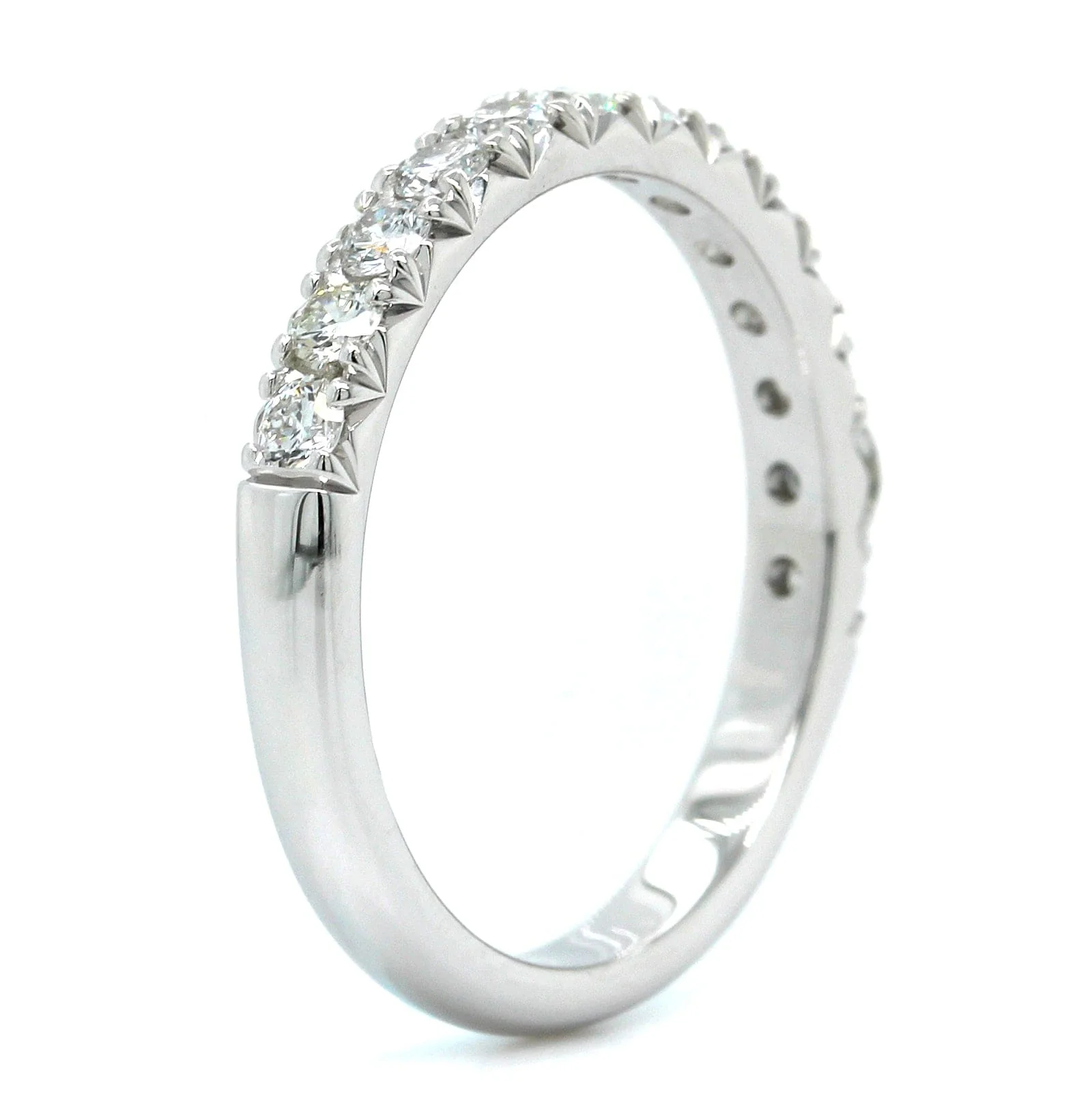 18K White Gold Shared Prong Diamond Band - Image 2